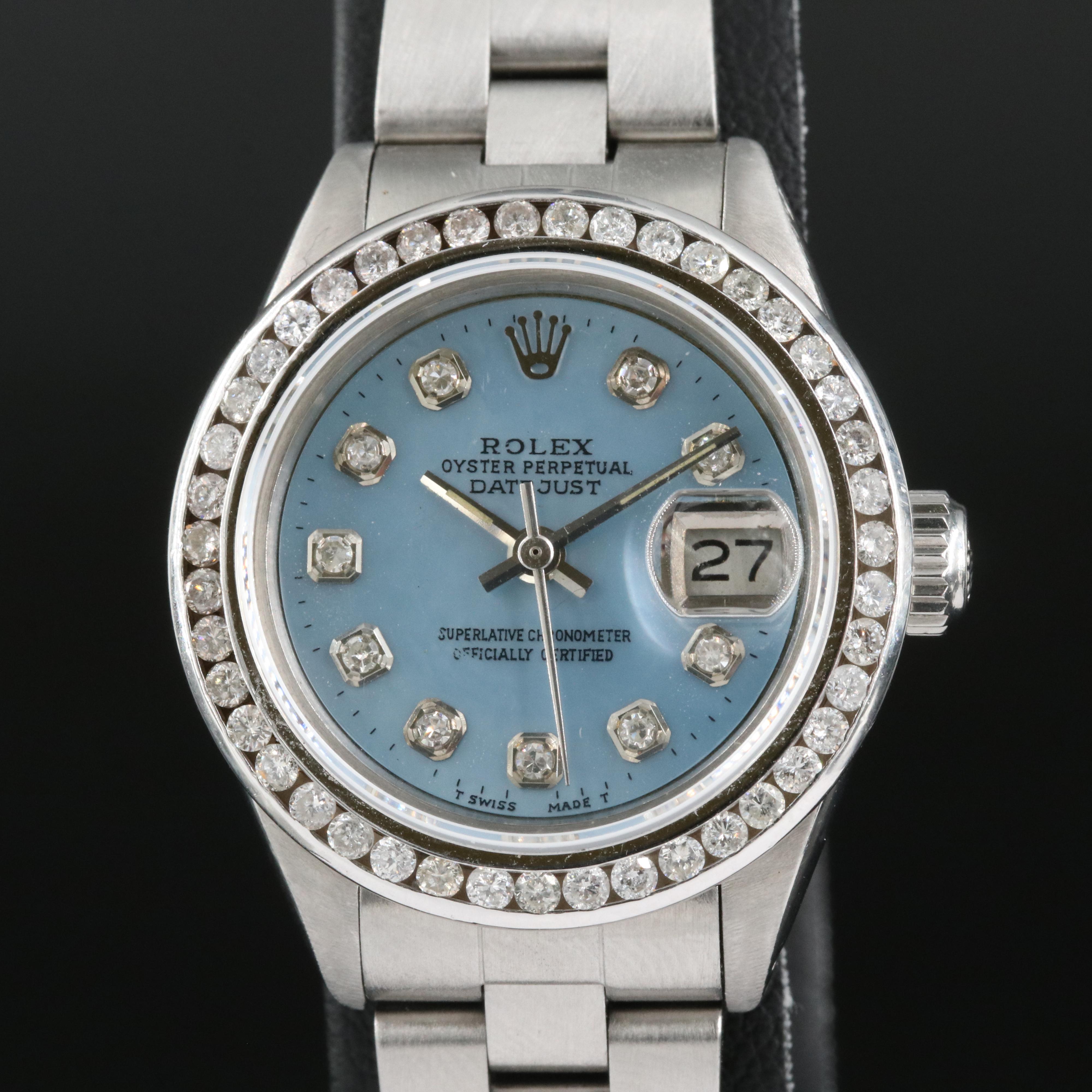 1973 Rolex Datejust Mother-of-Pearl, Diamond Dial and Bezel Watch