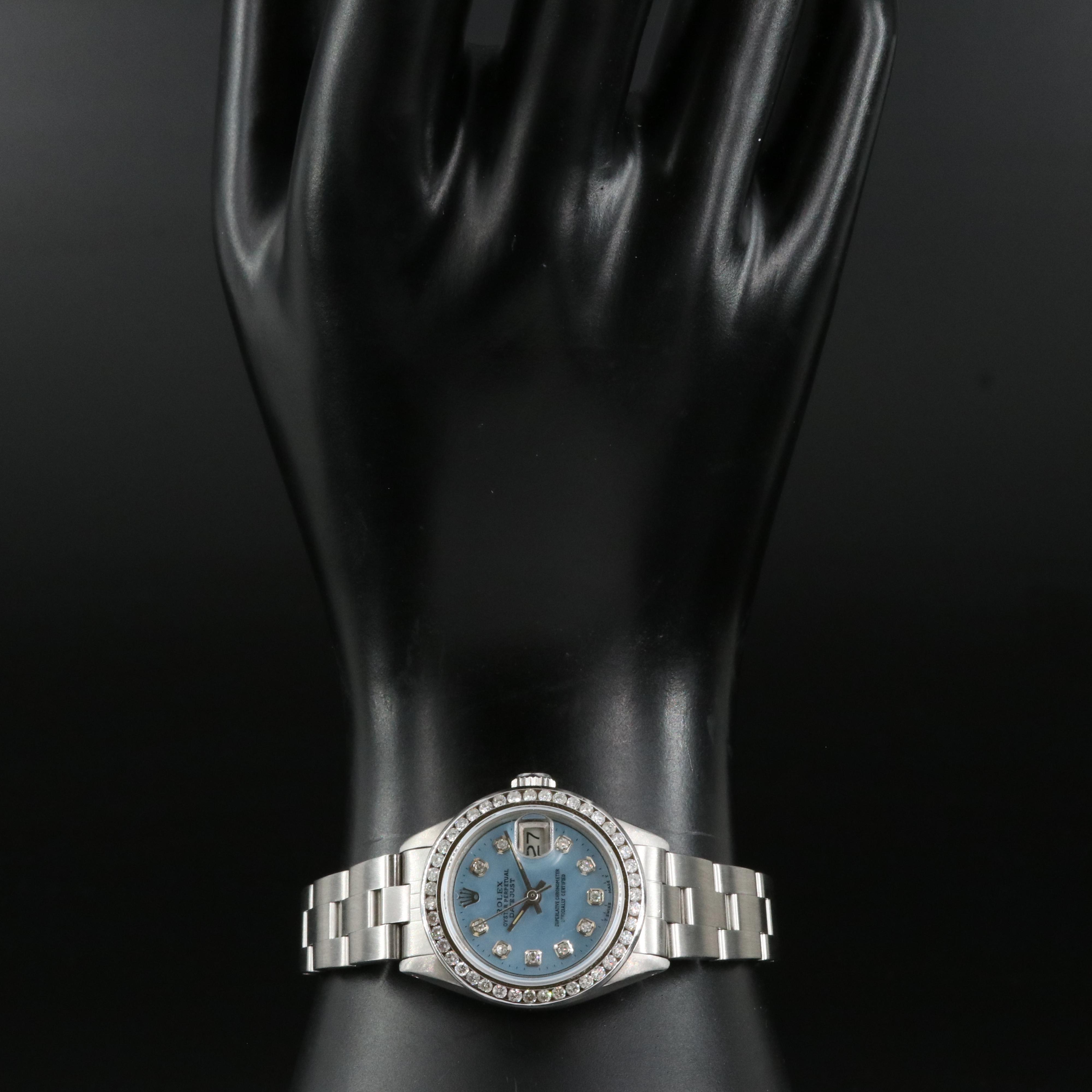 1973 Rolex Datejust Mother-of-Pearl, Diamond Dial and Bezel Watch