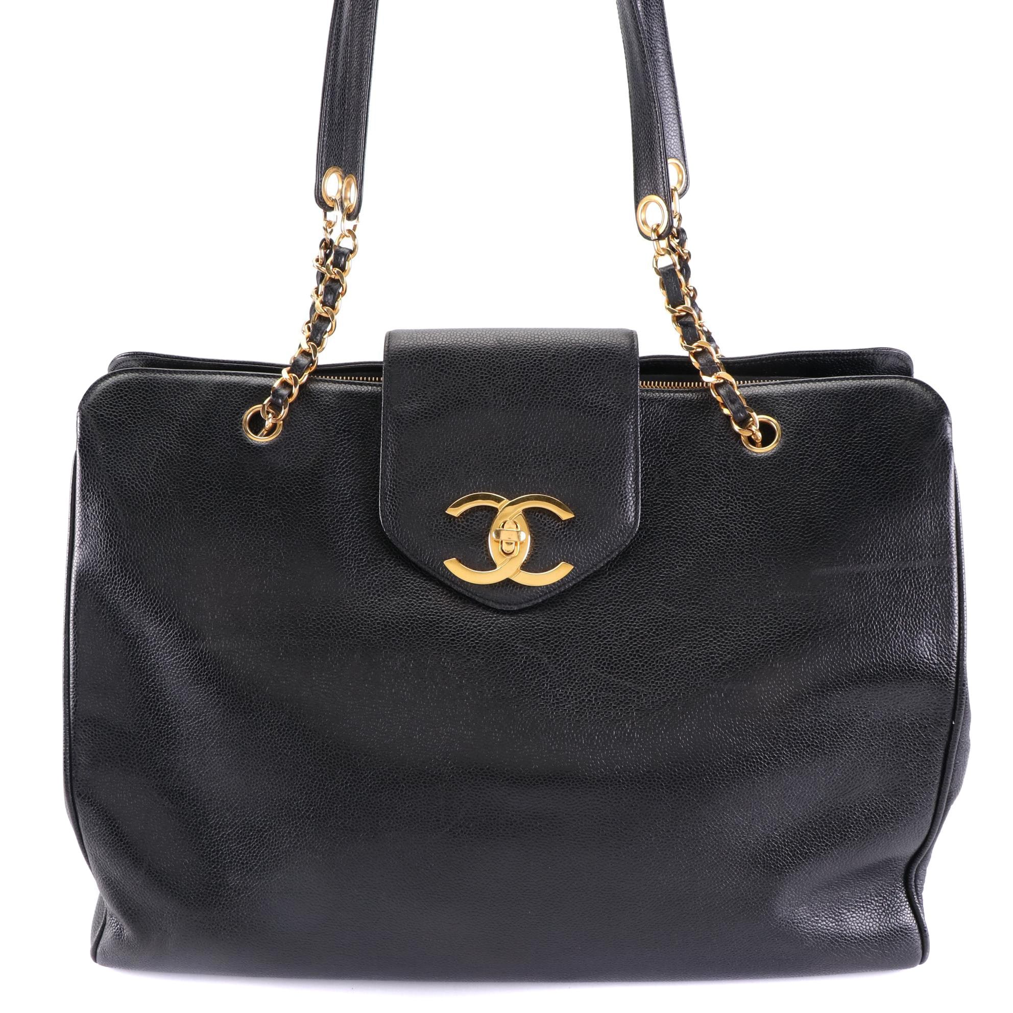Chanel Supermodel Caviar Leather Tote Bag
