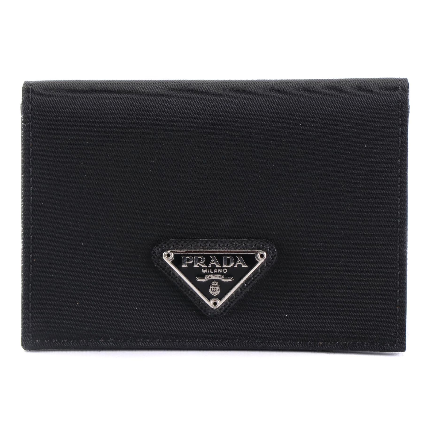 Prada Nylon and Saffiano Leather Card Case with Box