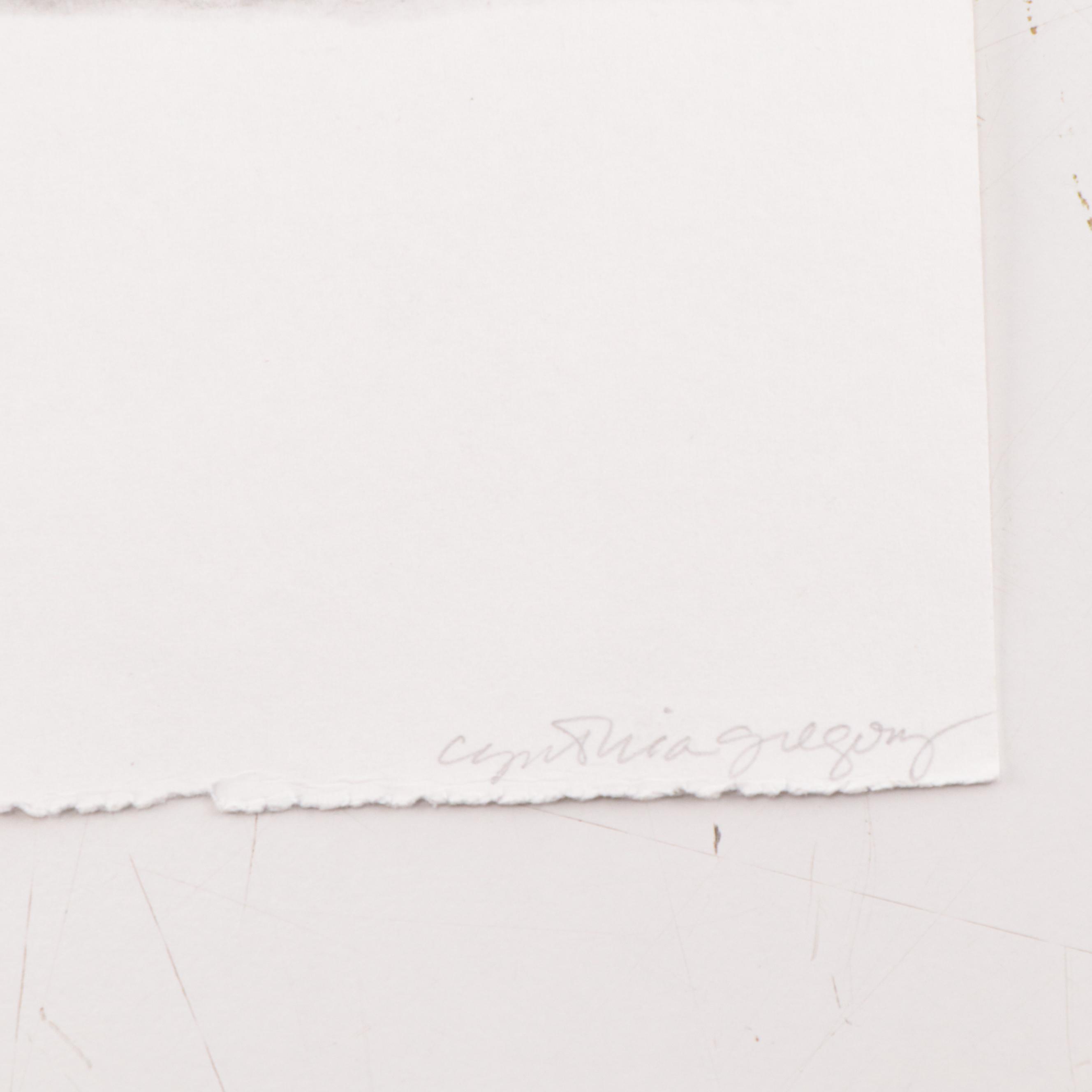 Cynthia Gregory Mixed Media Drawings of Paper Fragments