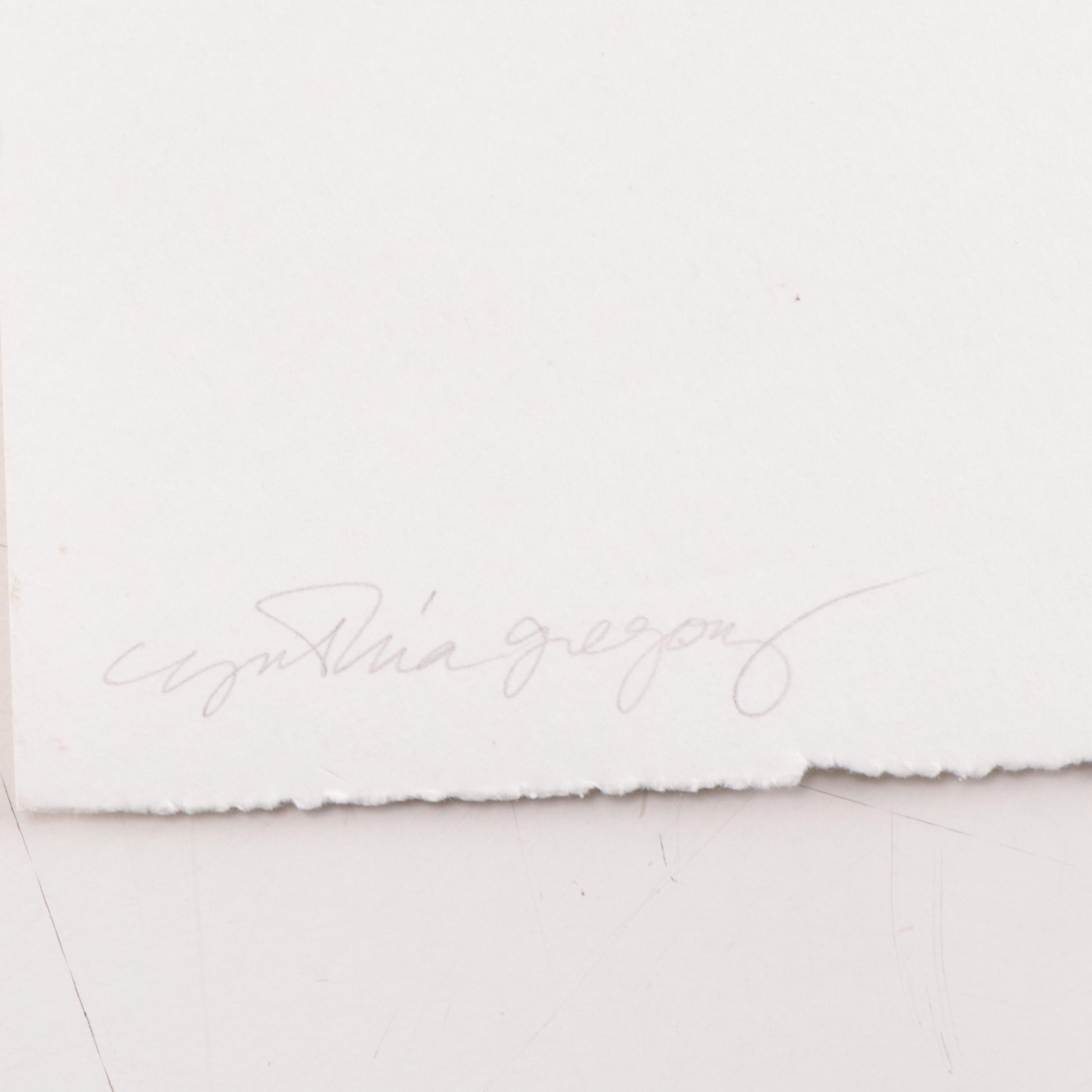 Cynthia Gregory Mixed Media Drawings of Paper Fragments