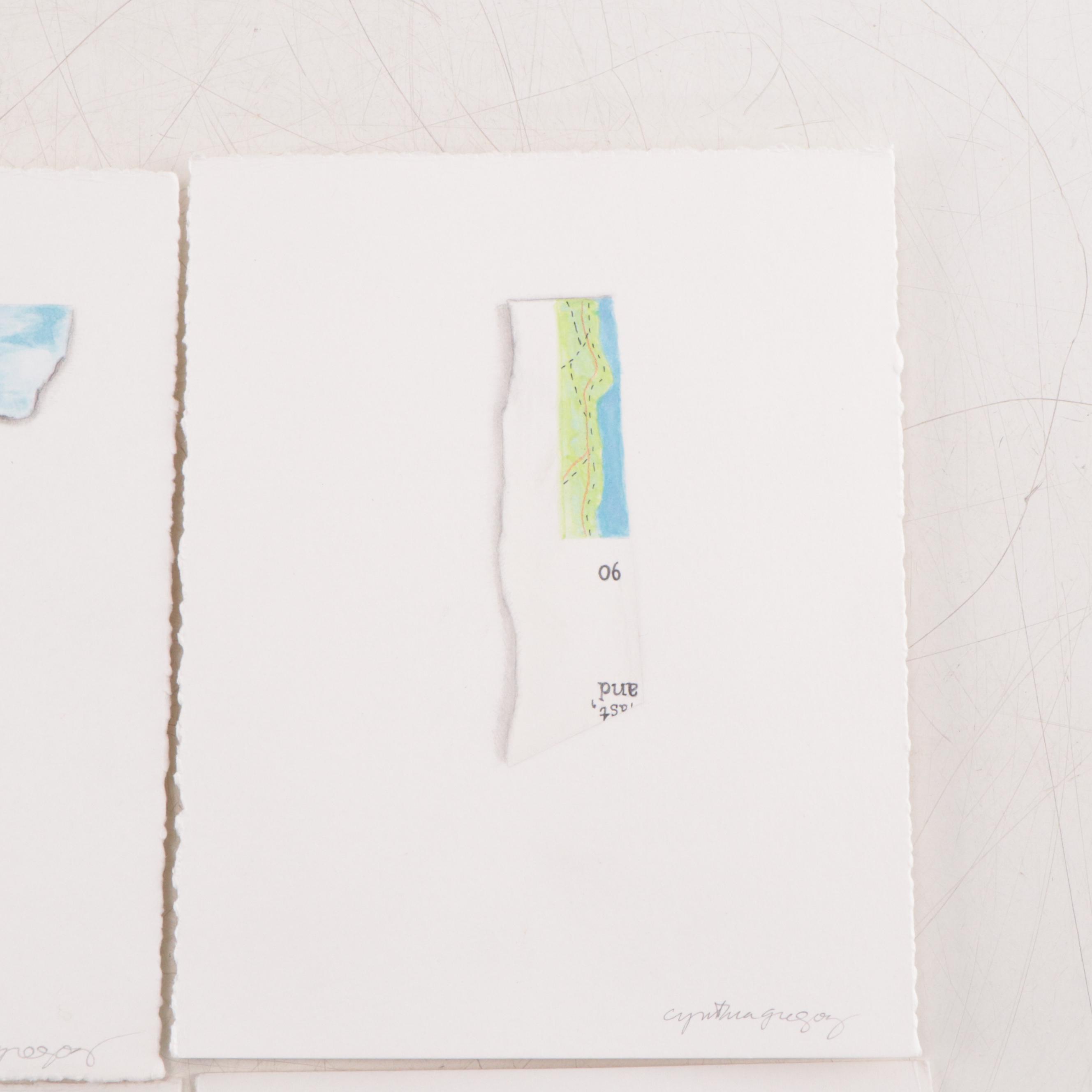 Cynthia Gregory Watercolor Paintings of Paper Fragments