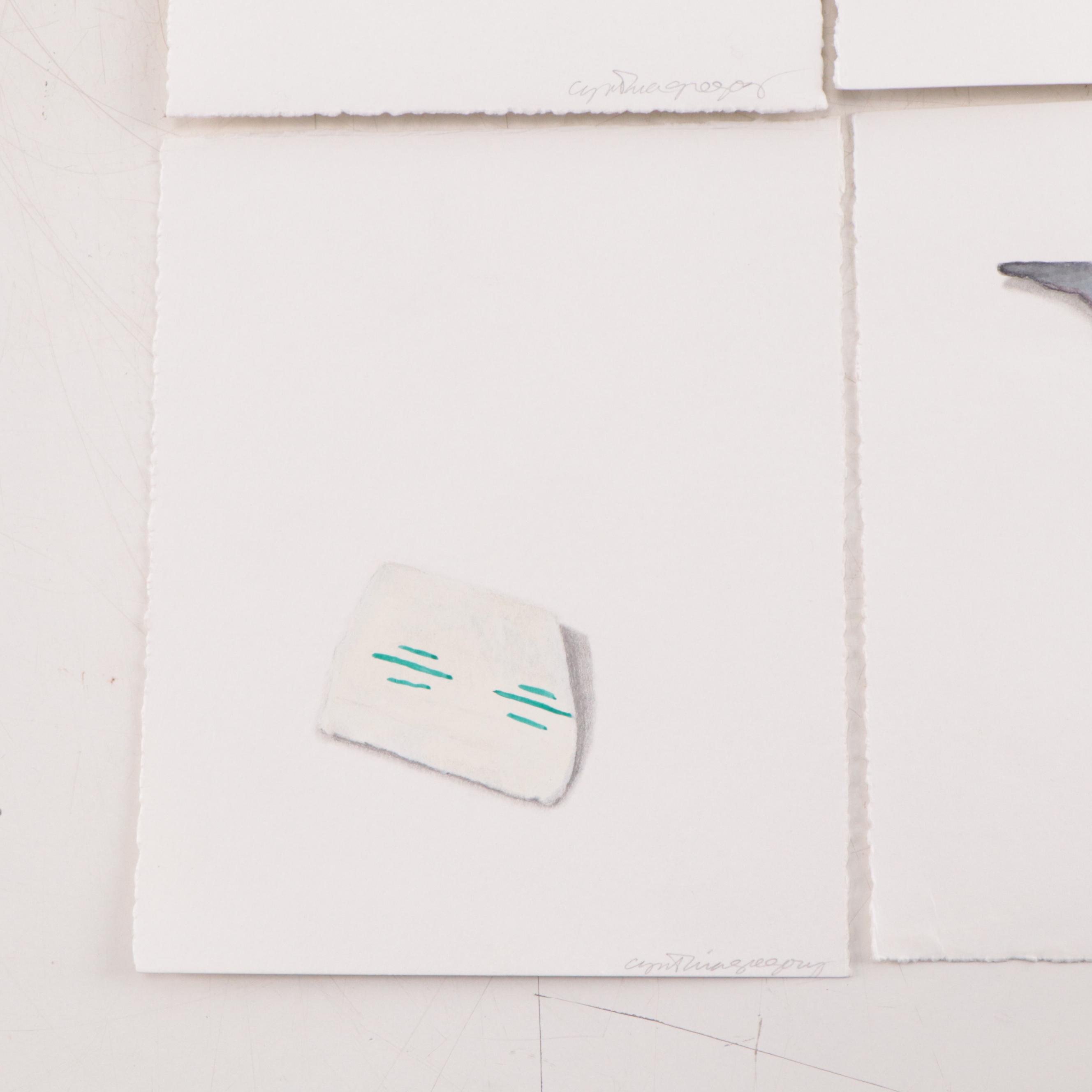 Cynthia Gregory Watercolor Paintings of Paper Fragments