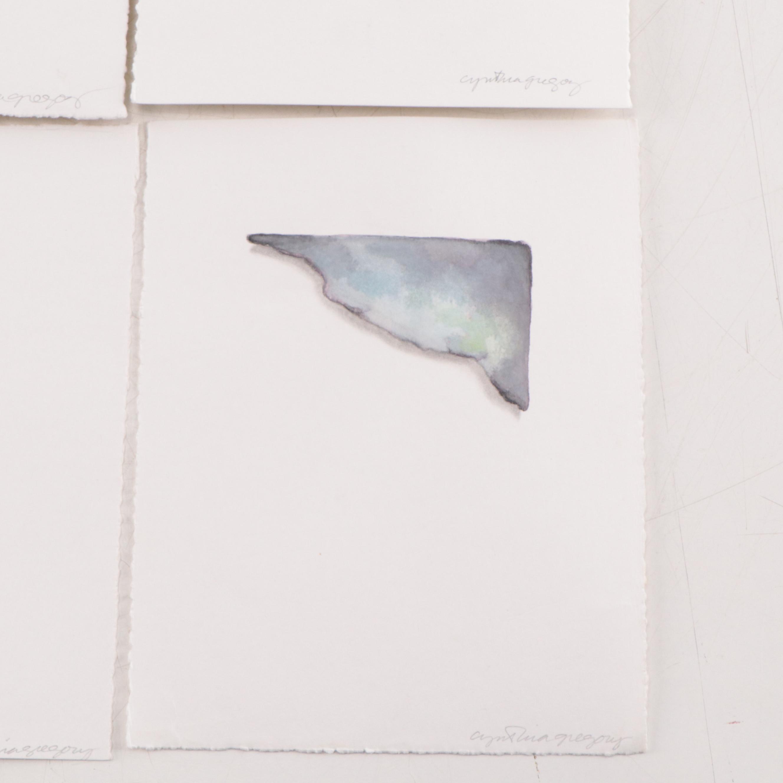 Cynthia Gregory Watercolor Paintings of Paper Fragments