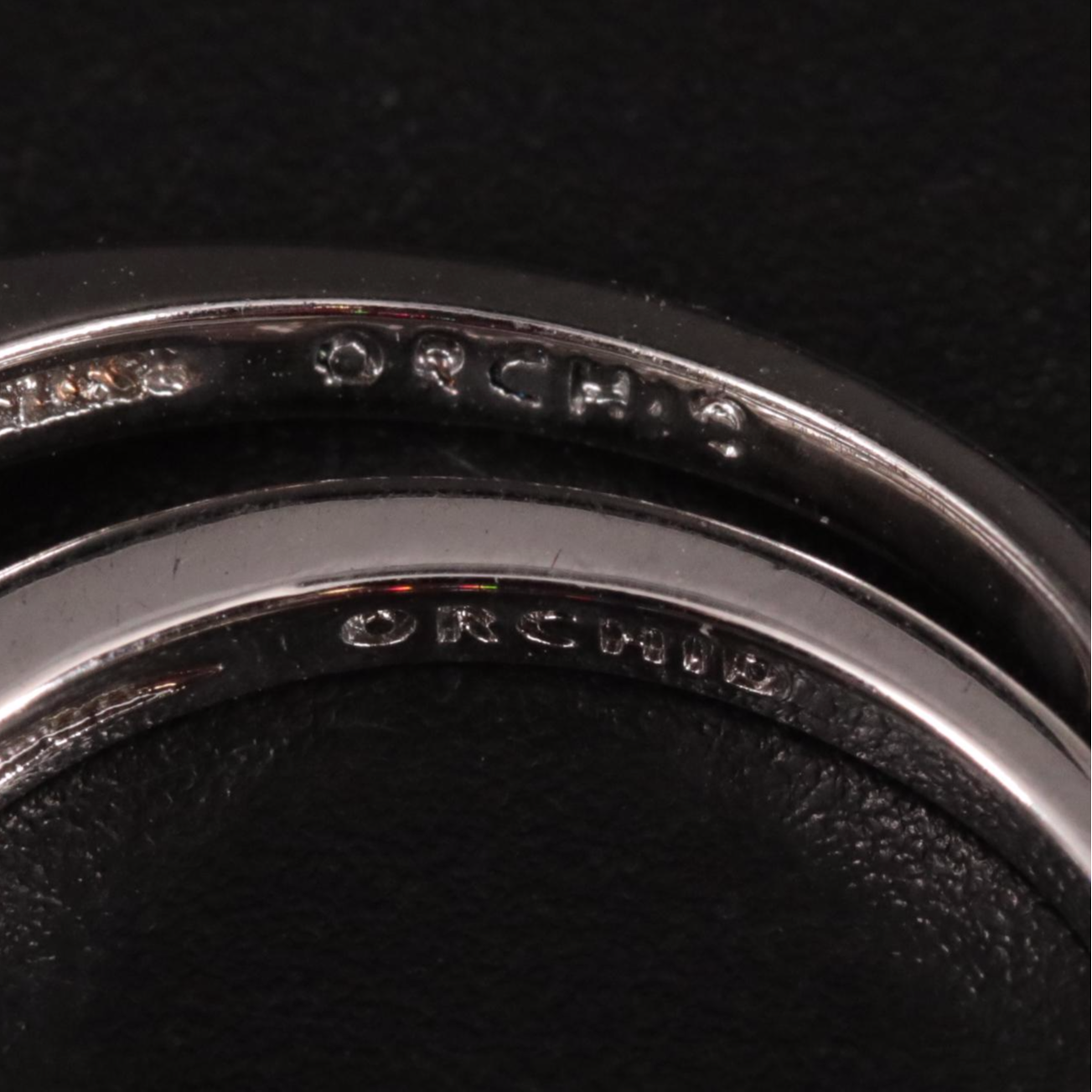 White Cubic Zirconia Brass Ring and Band