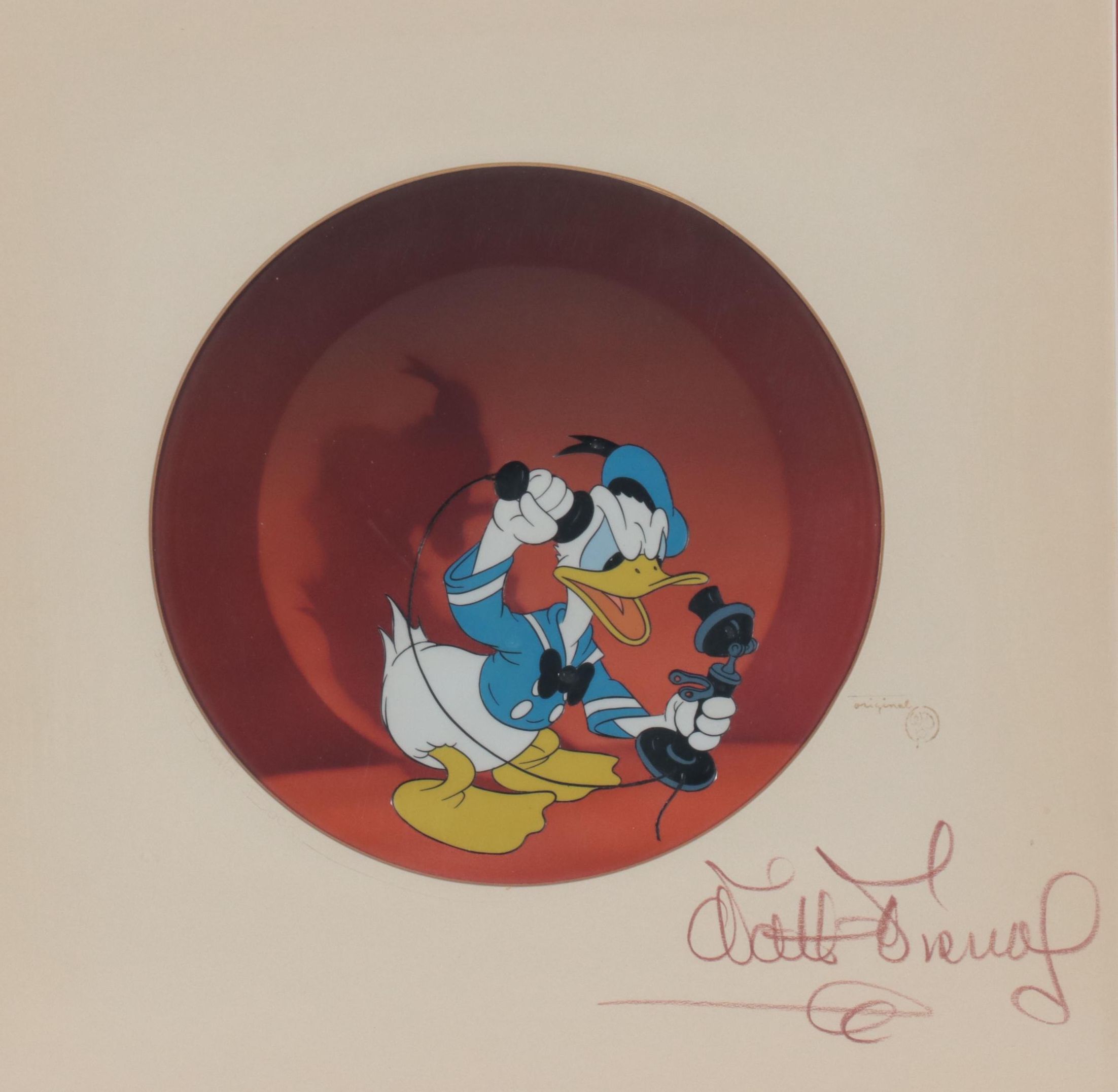 Walt Disney Signed "Der Fuehrer's Face" Animation Cel Setup, 1943