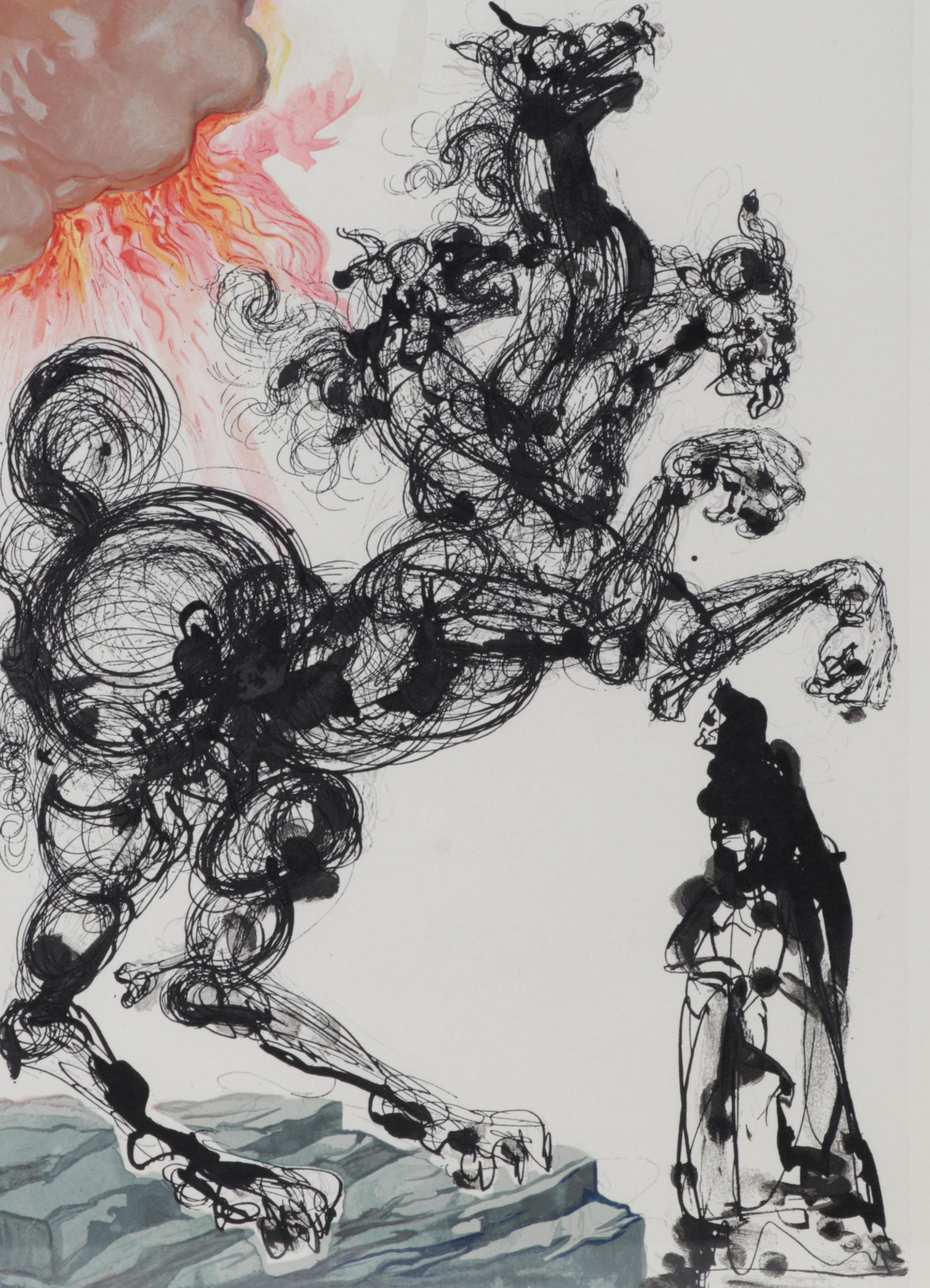 Salvador Dalí Wood Engraving "Cerberus"