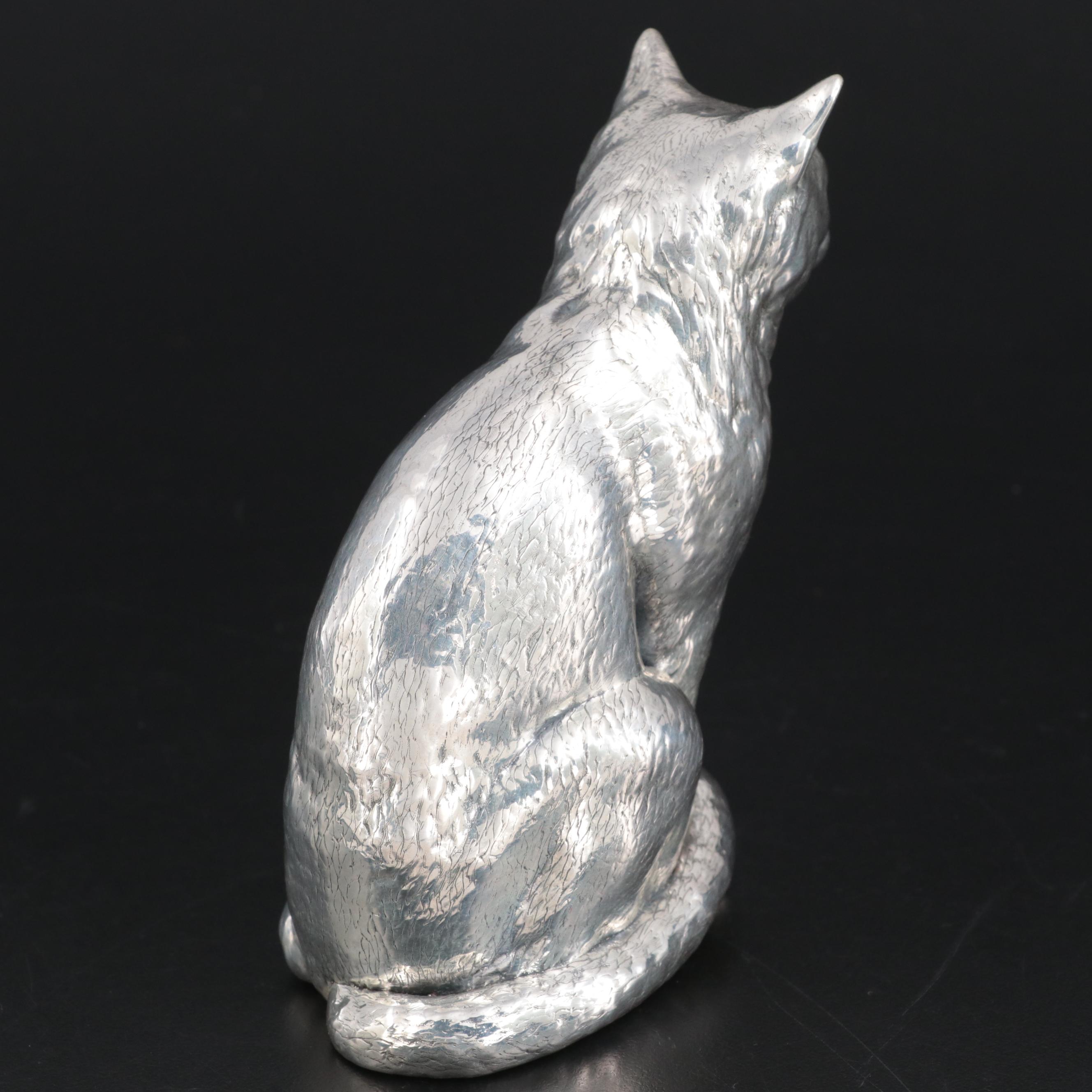 Sterling Silver Sitting Cat Figurine