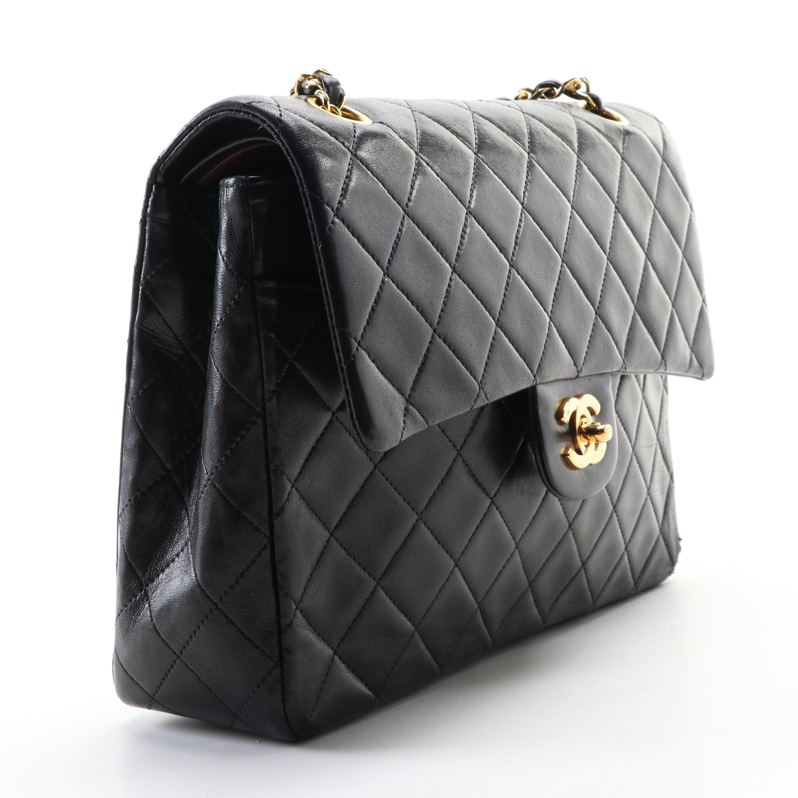 Chanel Quilted Leather Chain Flap Bag
