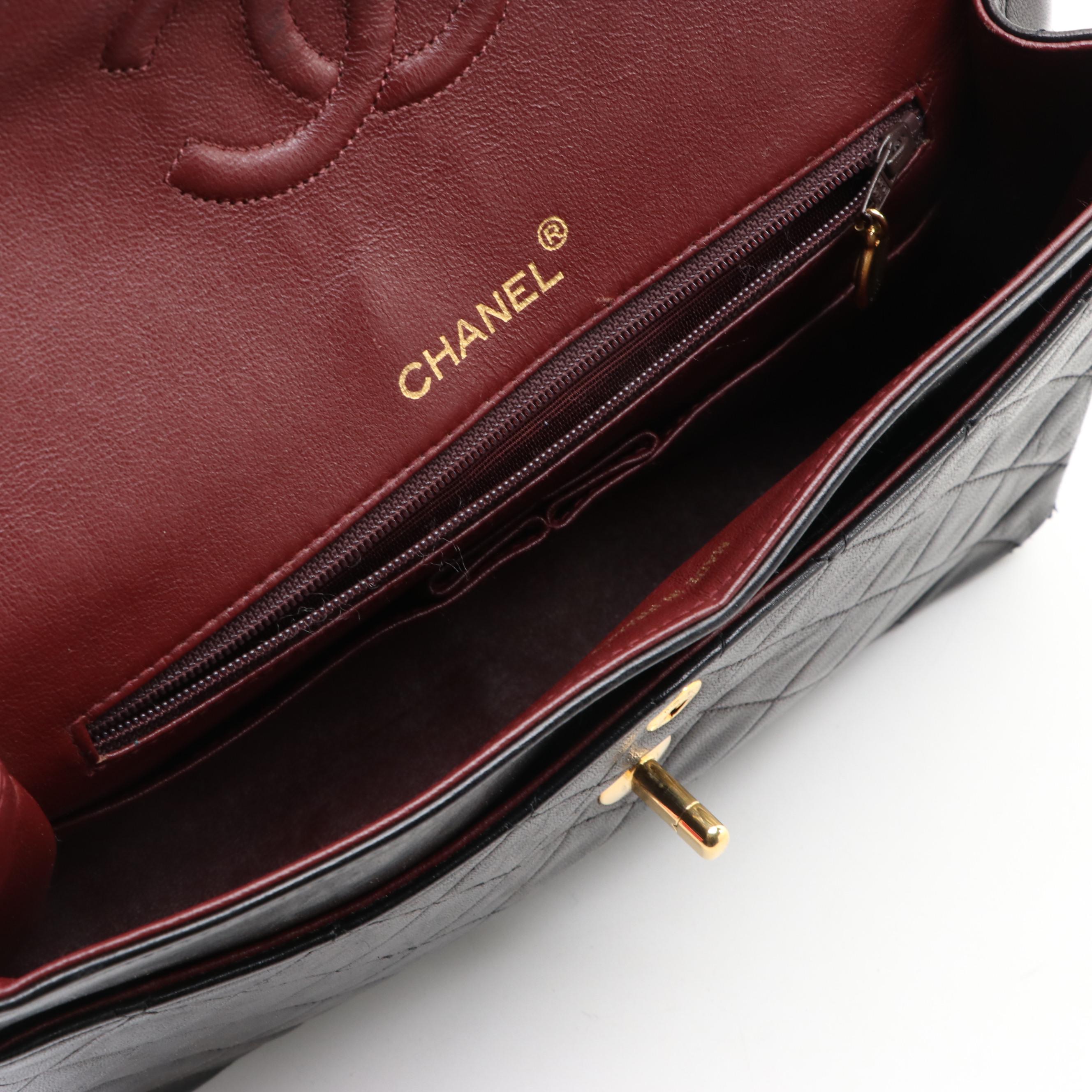 Chanel Quilted Leather Chain Flap Bag