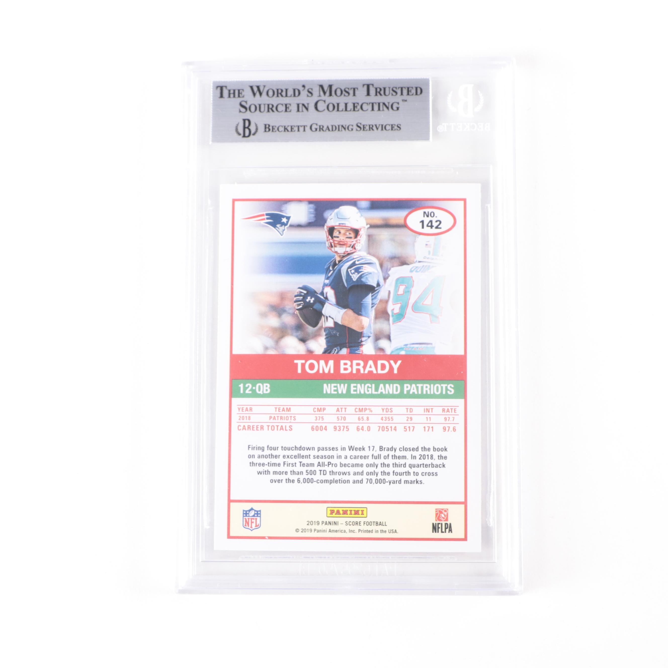 2019 Score Tom Brady #142 Graded Beckett 9 Mint Football Card