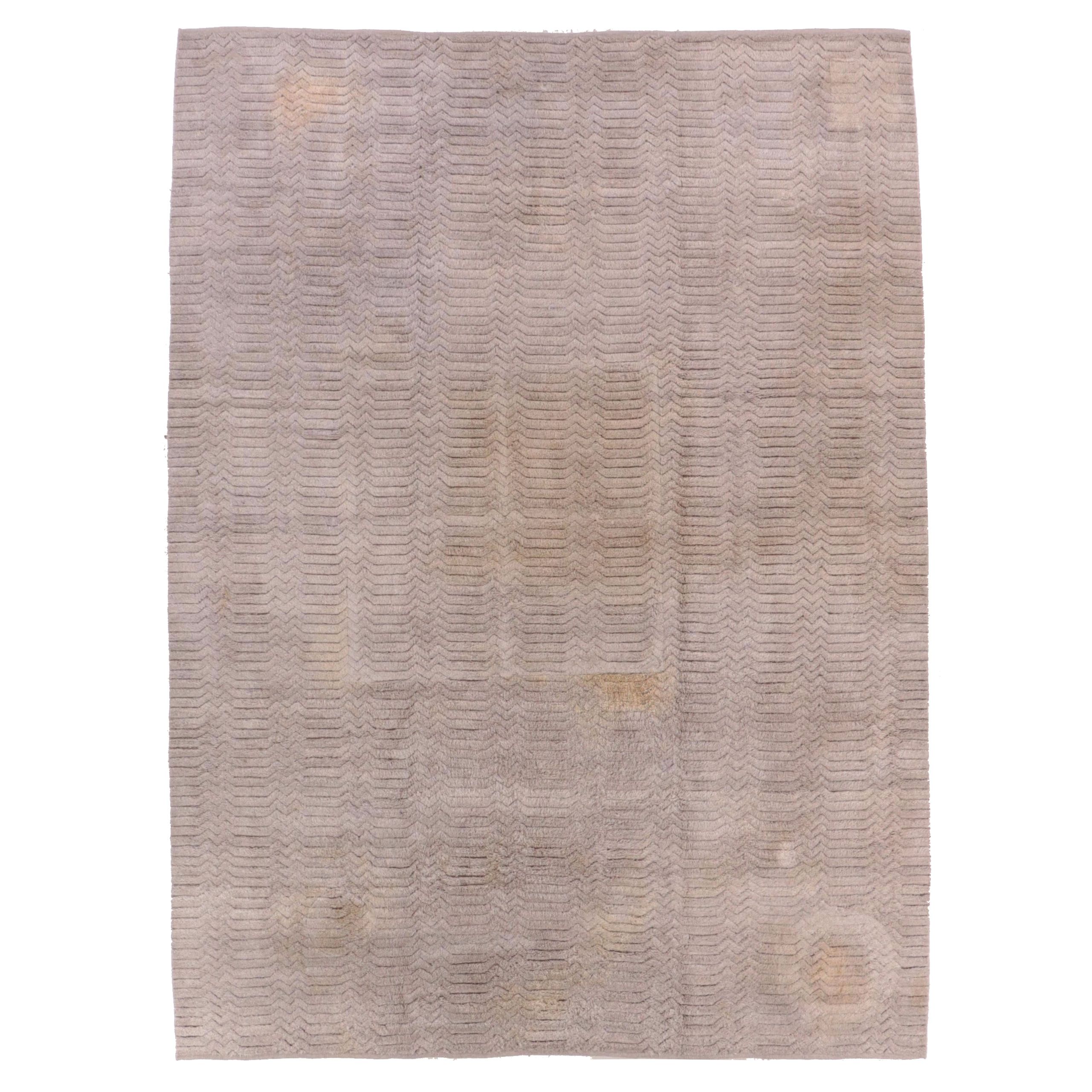 9'8 x 13'4 Hand-Knotted Armadillo Carved Area Rug