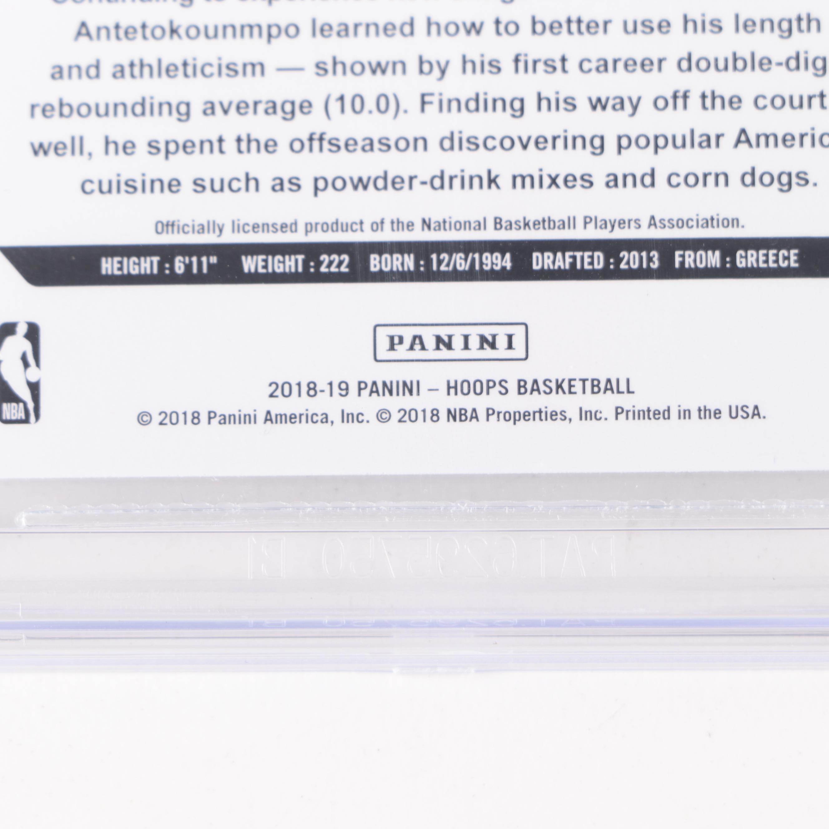 2018 Panini NBA Hoops Giannis Antetokounmpo Graded Beckett 9.5 Basketball Card