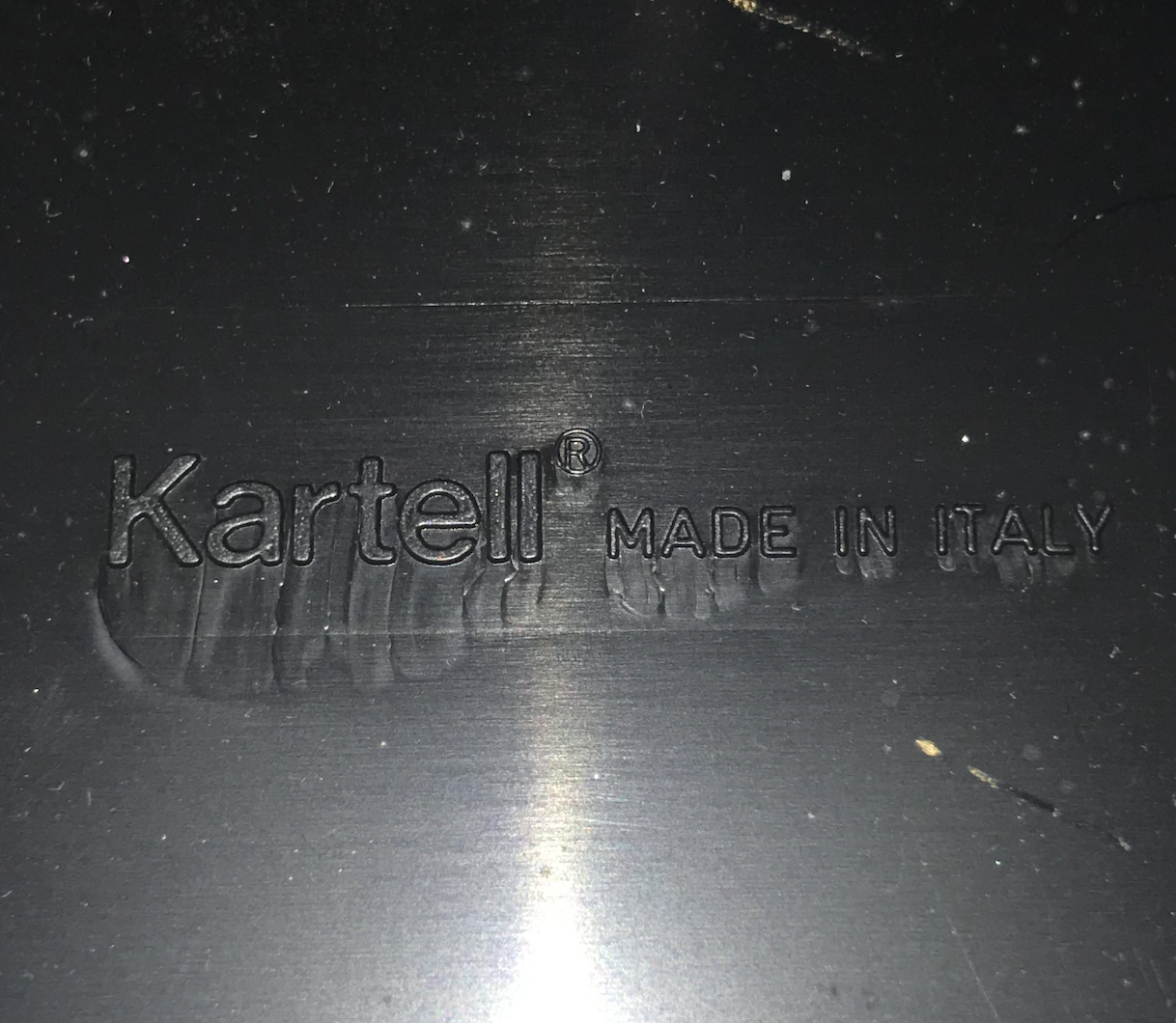 Kartell Modernist Black Plastic Two-Tiered Side Table, 1980s