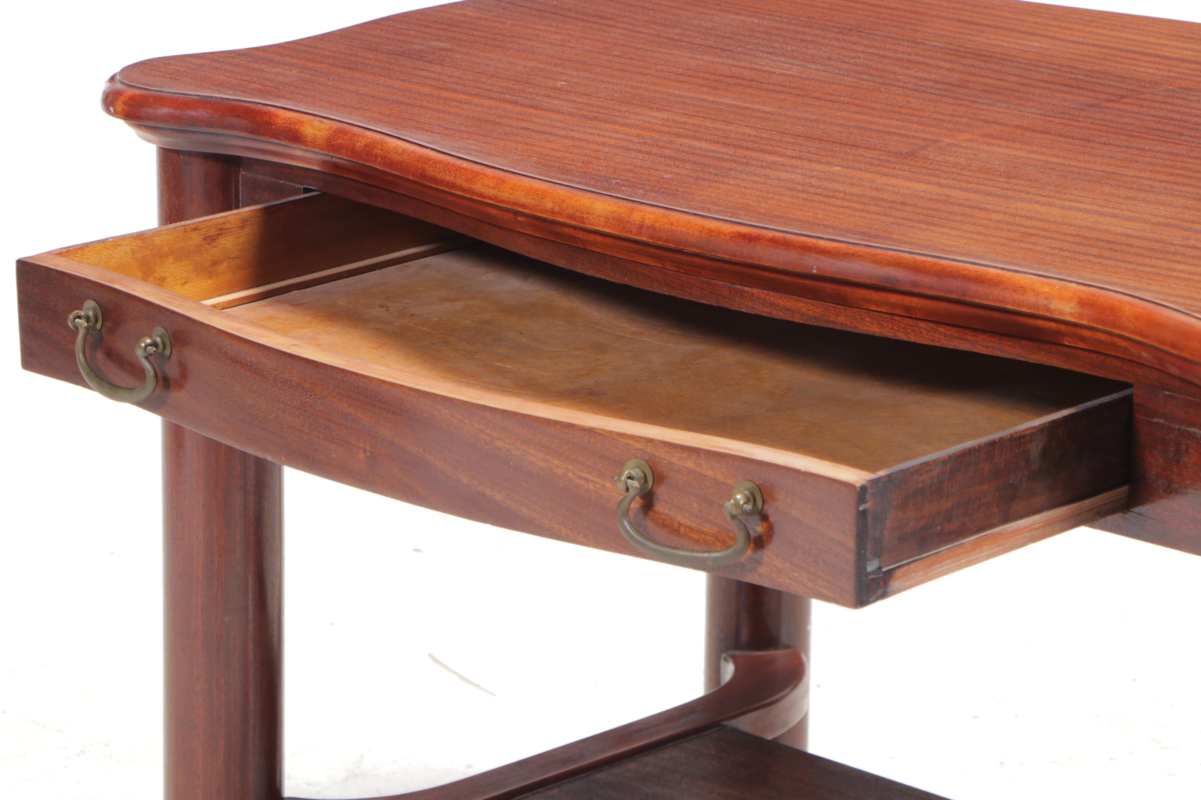 American Empire Revival Mahogany Library Table, Early 20th Century