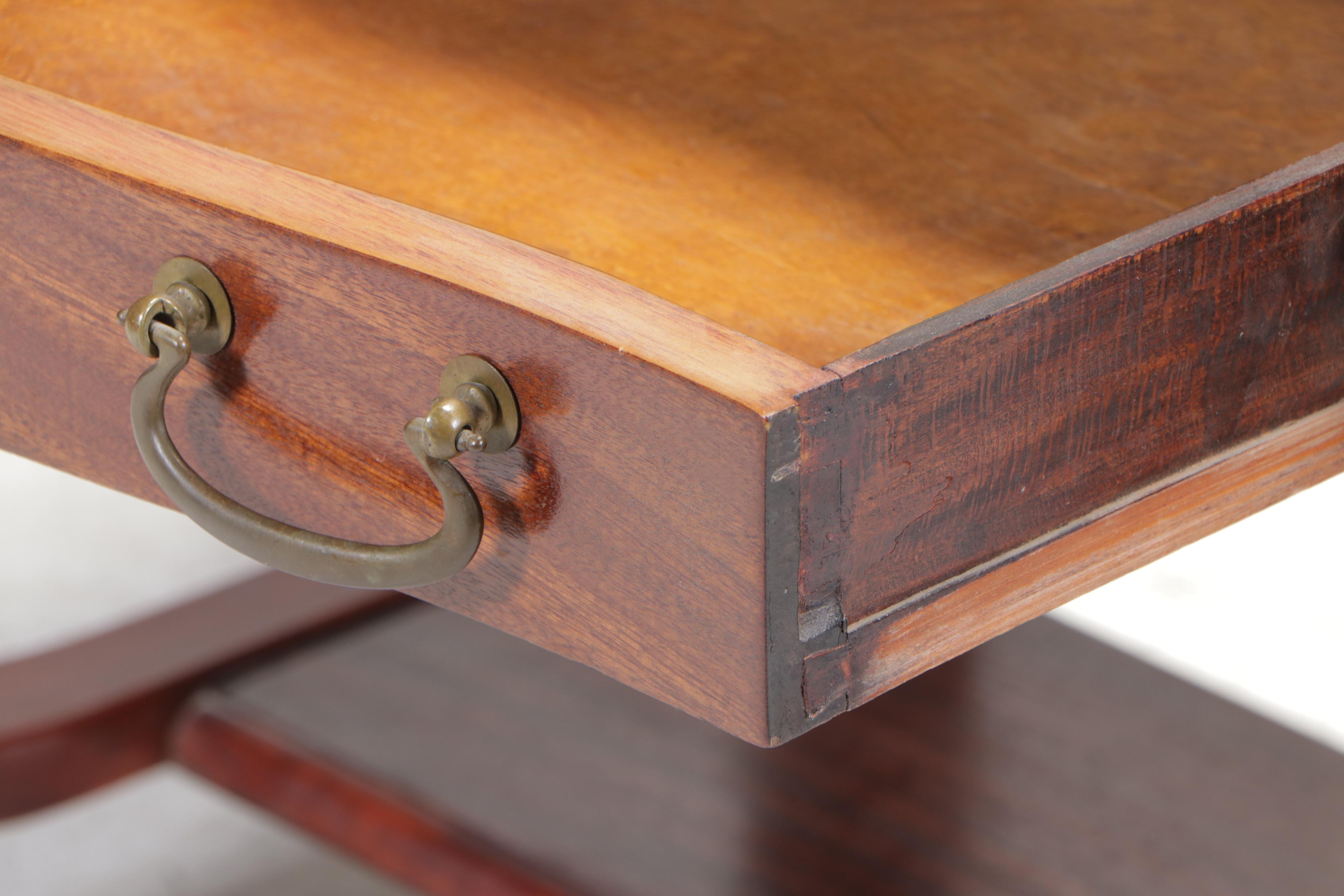 American Empire Revival Mahogany Library Table, Early 20th Century