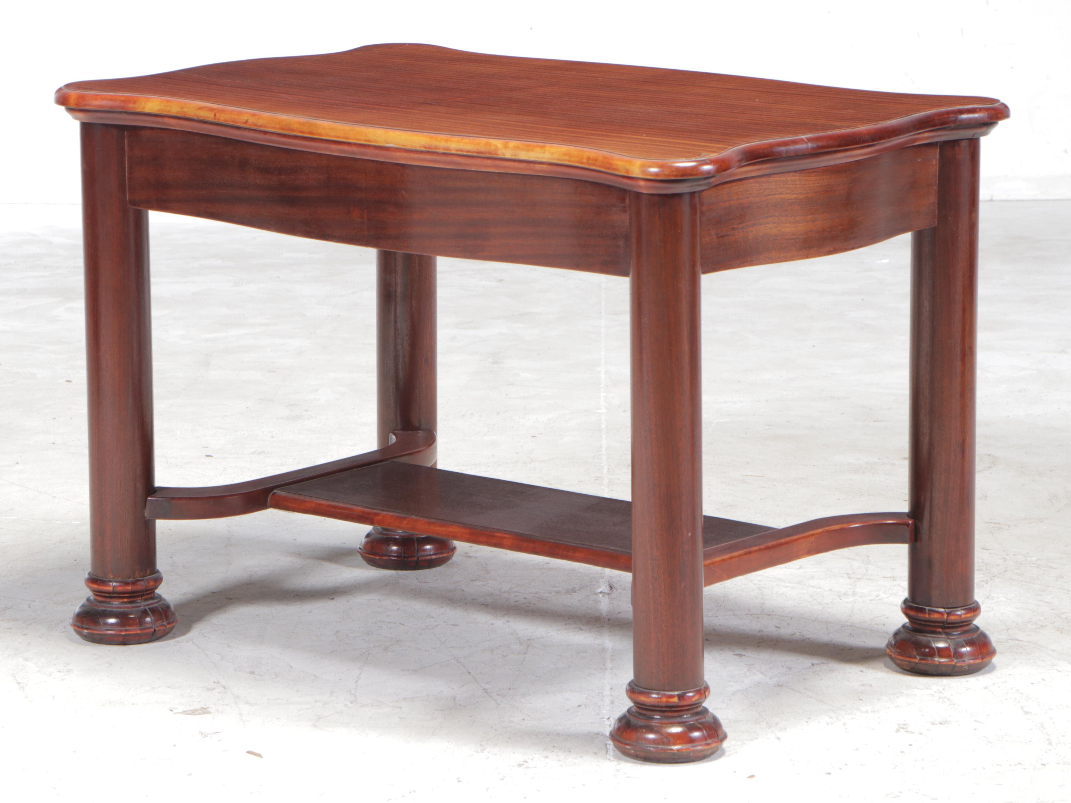 American Empire Revival Mahogany Library Table, Early 20th Century