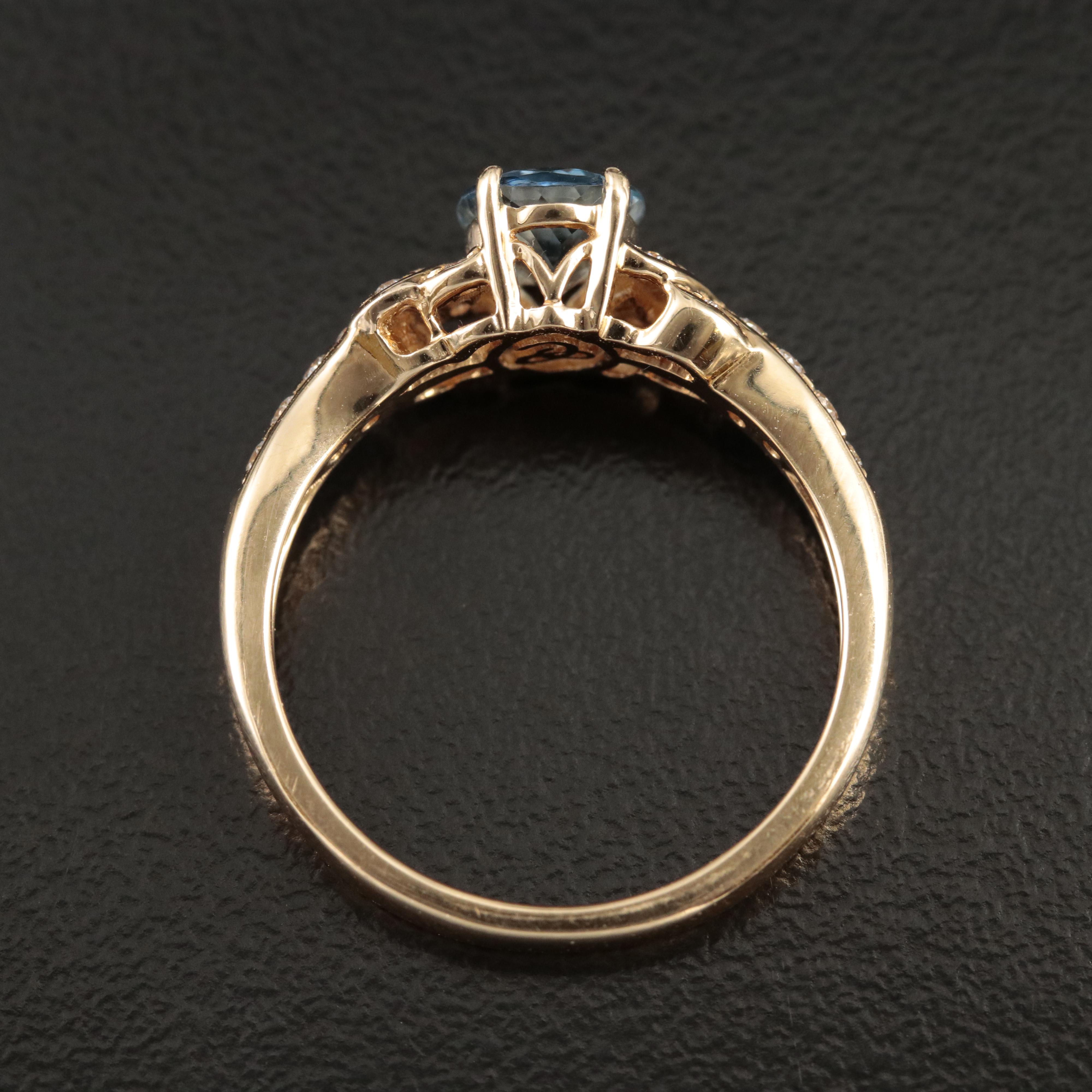 Chromia Jewelry 18K Aquamarine and Diamond Ring