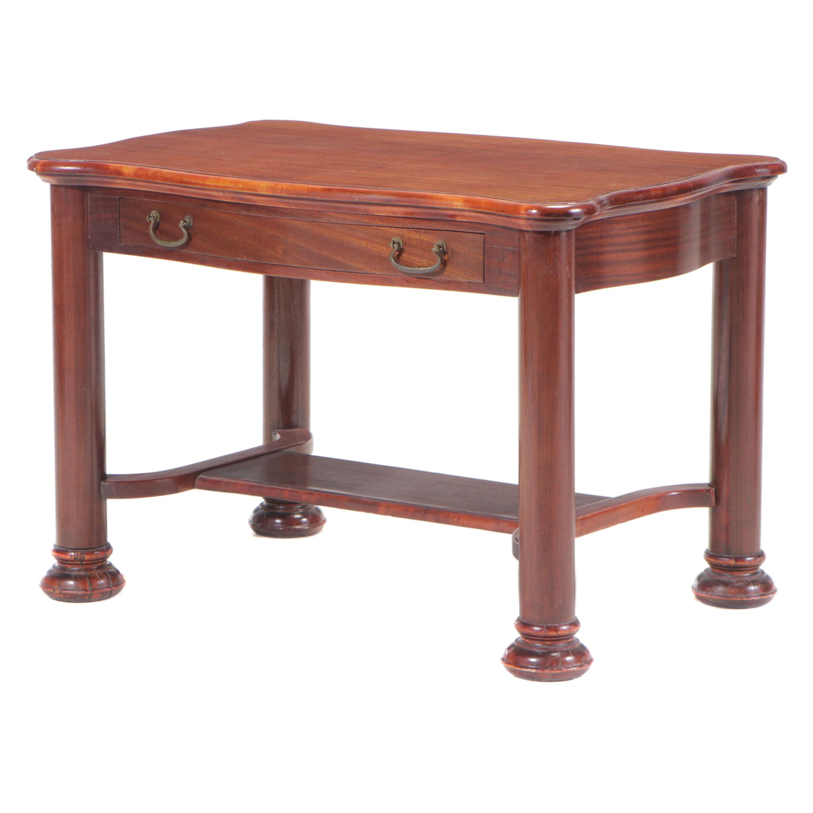 American Empire Revival Mahogany Library Table, Early 20th Century