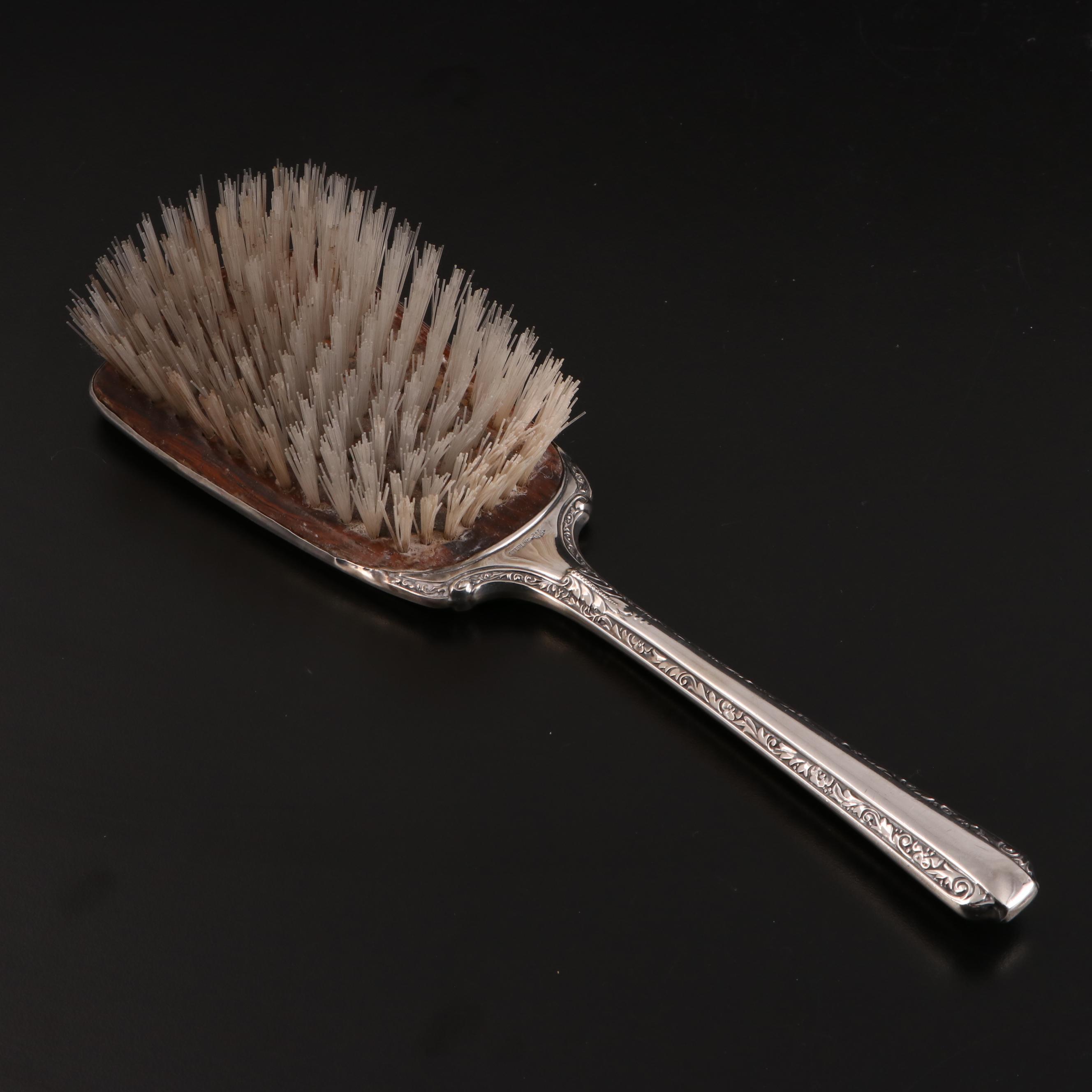 Webster Co. Sterling Silver Handled Vanity Set with Mirrored Vanity Tray