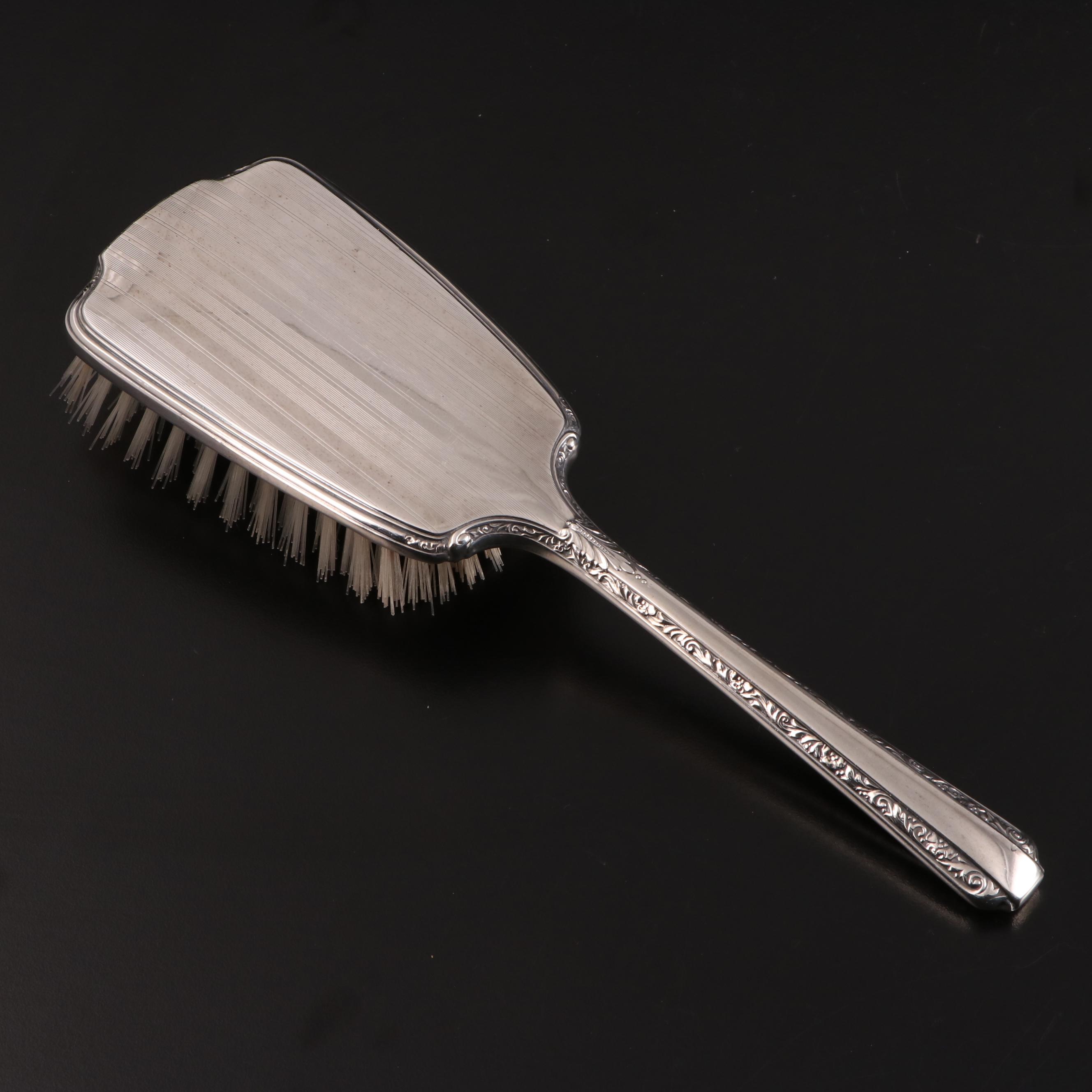 Webster Co. Sterling Silver Handled Vanity Set with Mirrored Vanity Tray