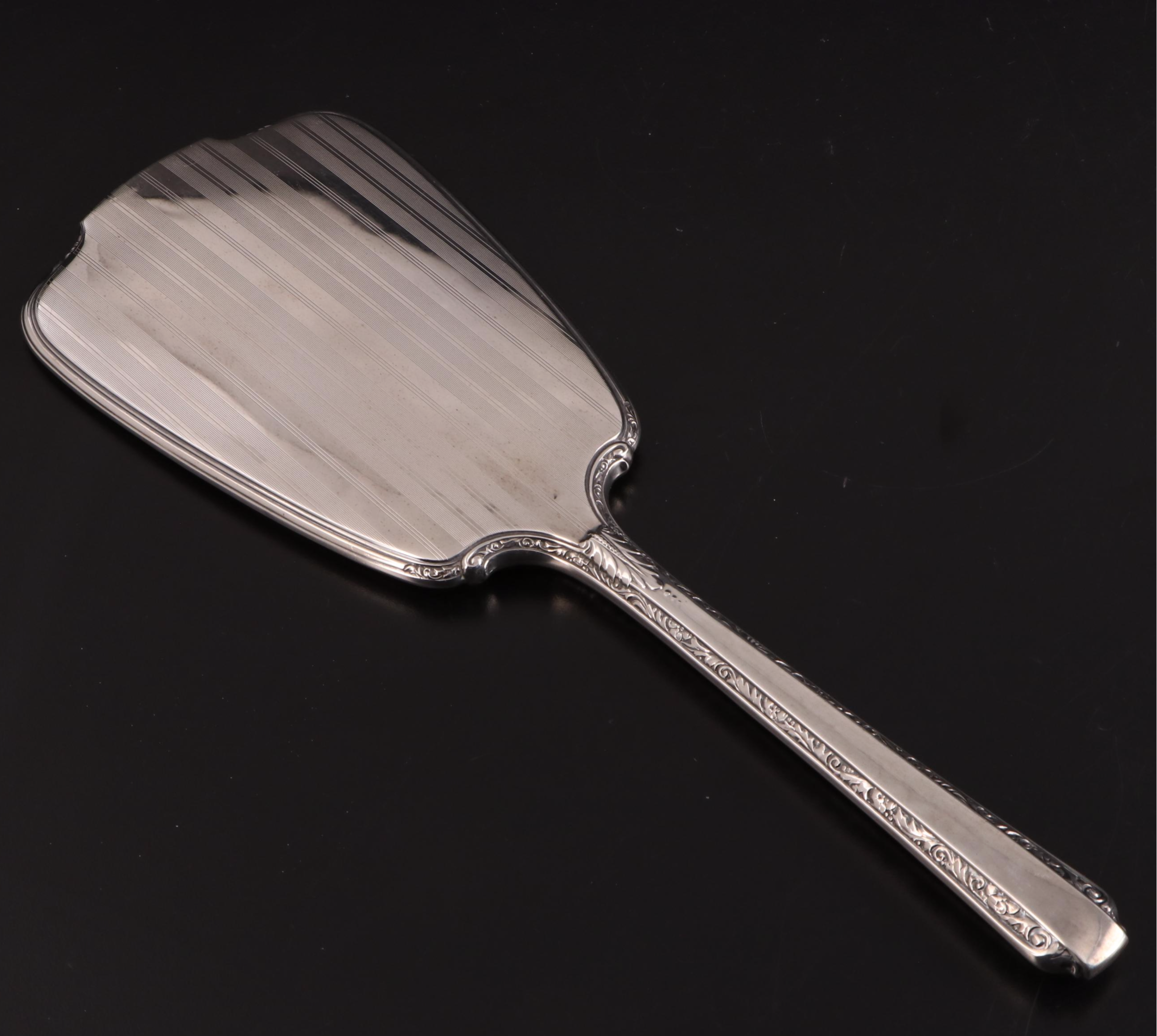 Webster Co. Sterling Silver Handled Vanity Set with Mirrored Vanity Tray