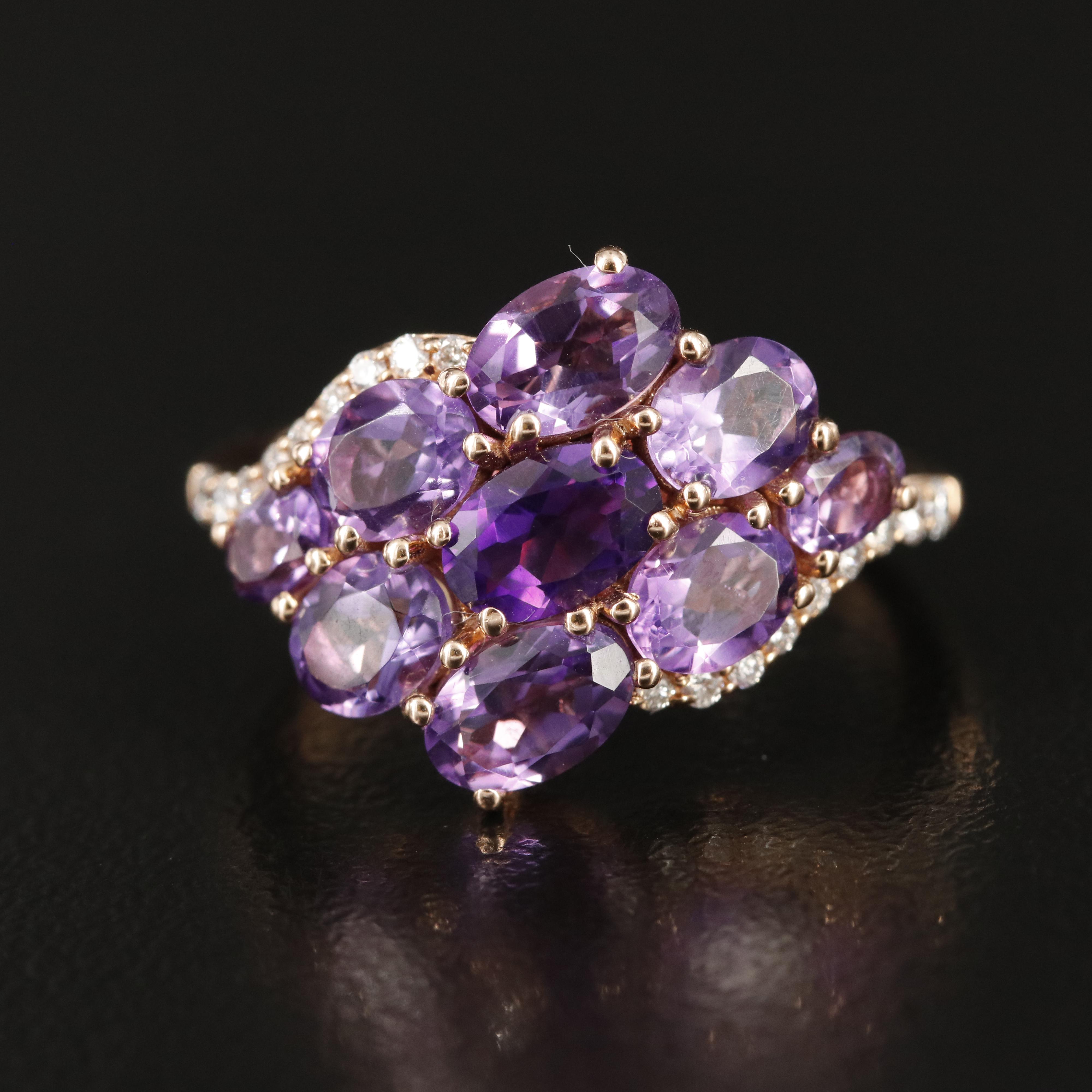Chromia Jewelry 18K Amethyst and Diamond Ring