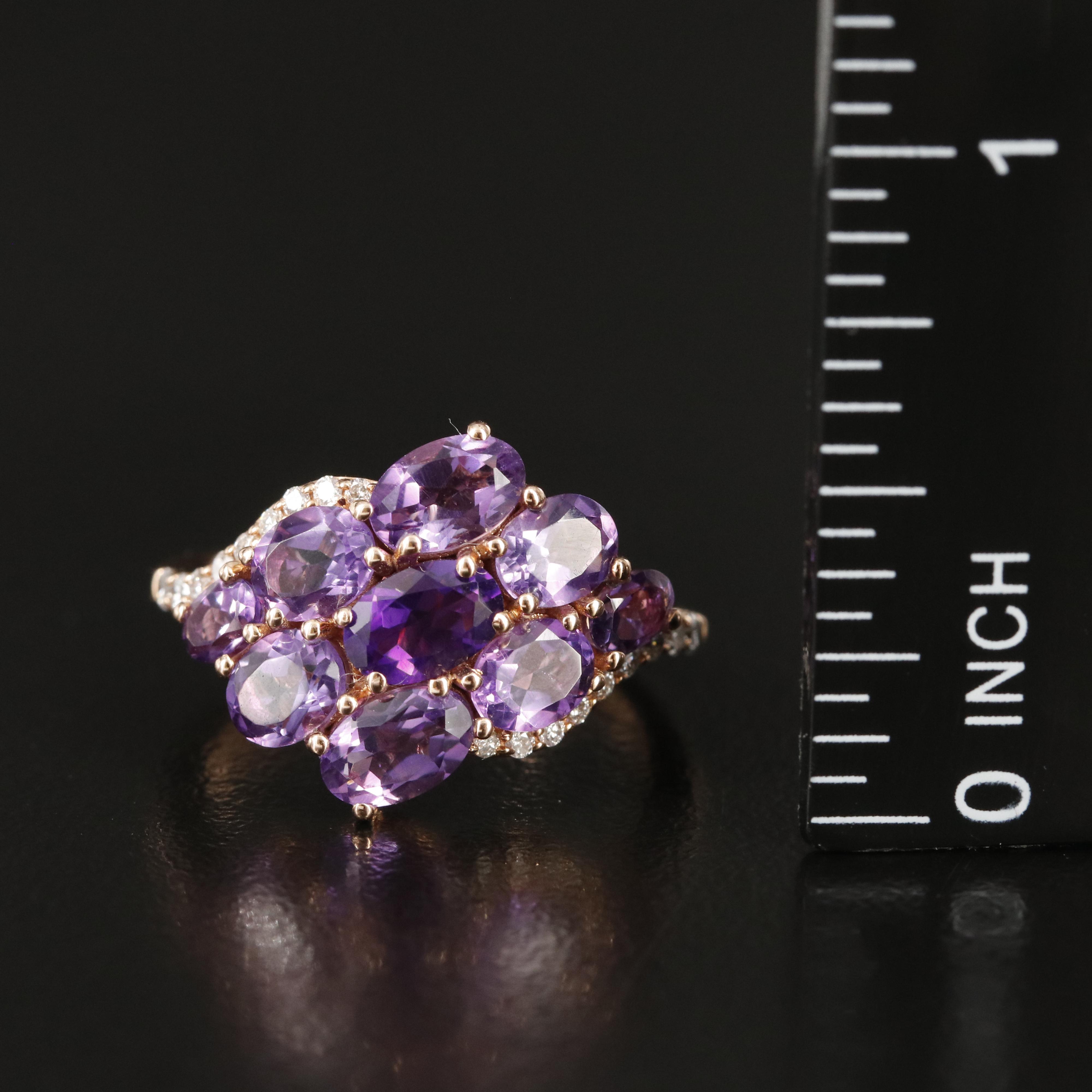 Chromia Jewelry 18K Amethyst and Diamond Ring