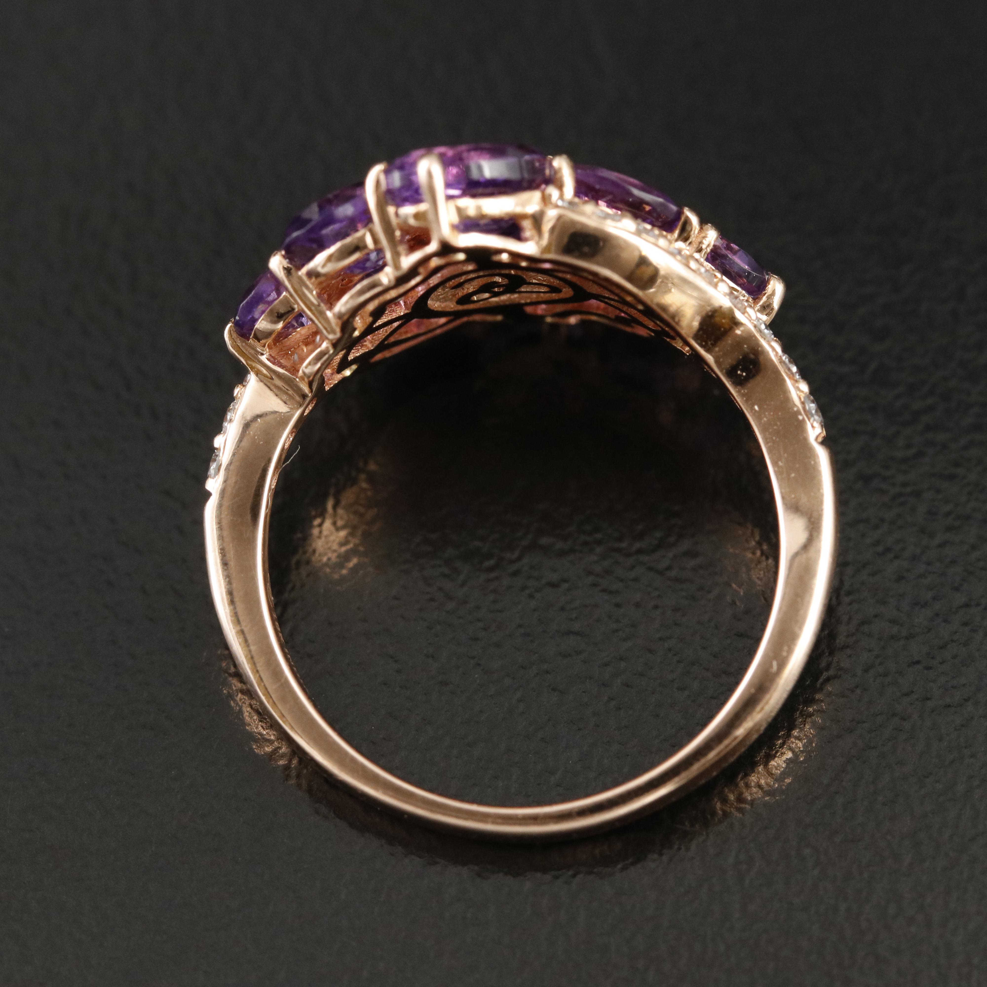 Chromia Jewelry 18K Amethyst and Diamond Ring