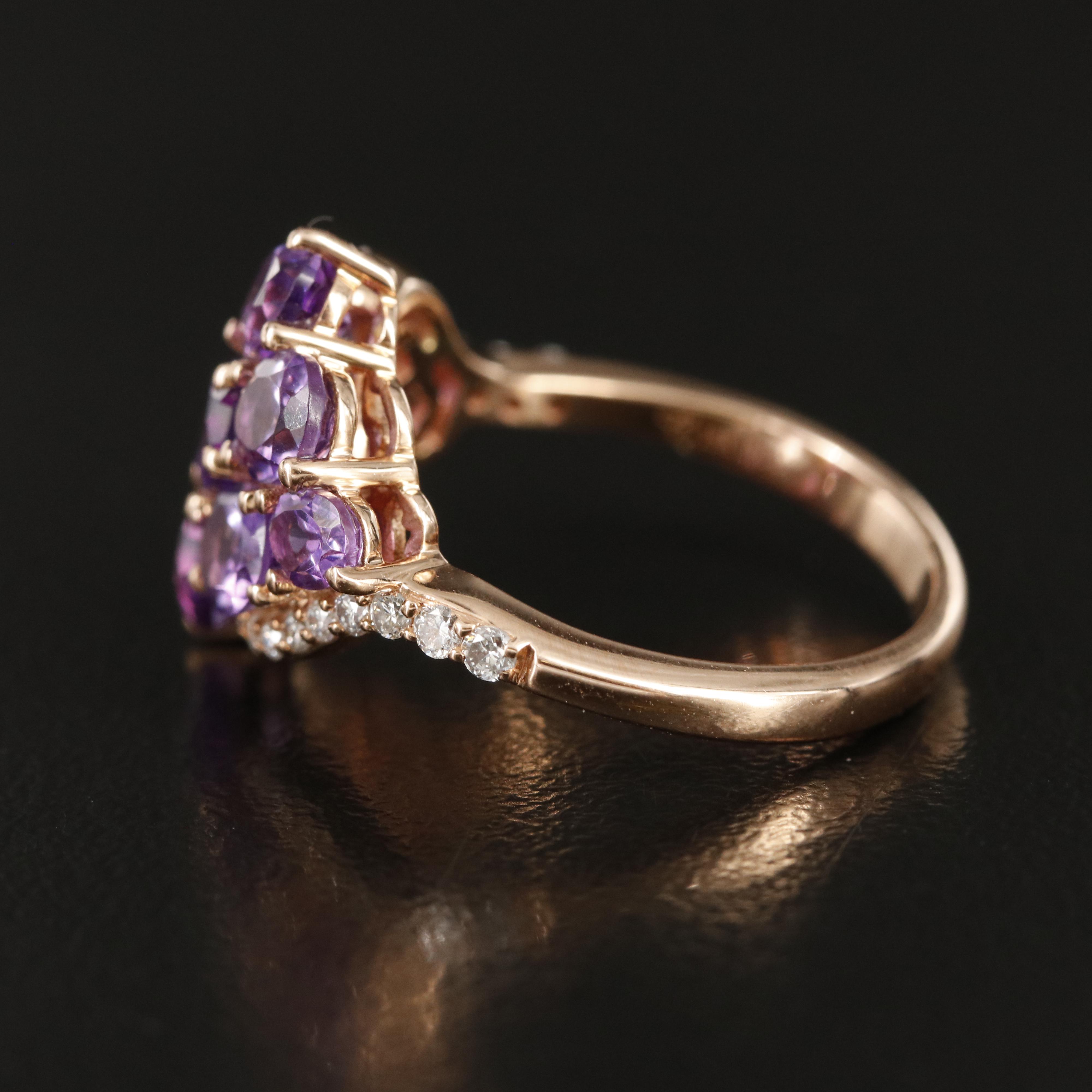 Chromia Jewelry 18K Amethyst and Diamond Ring