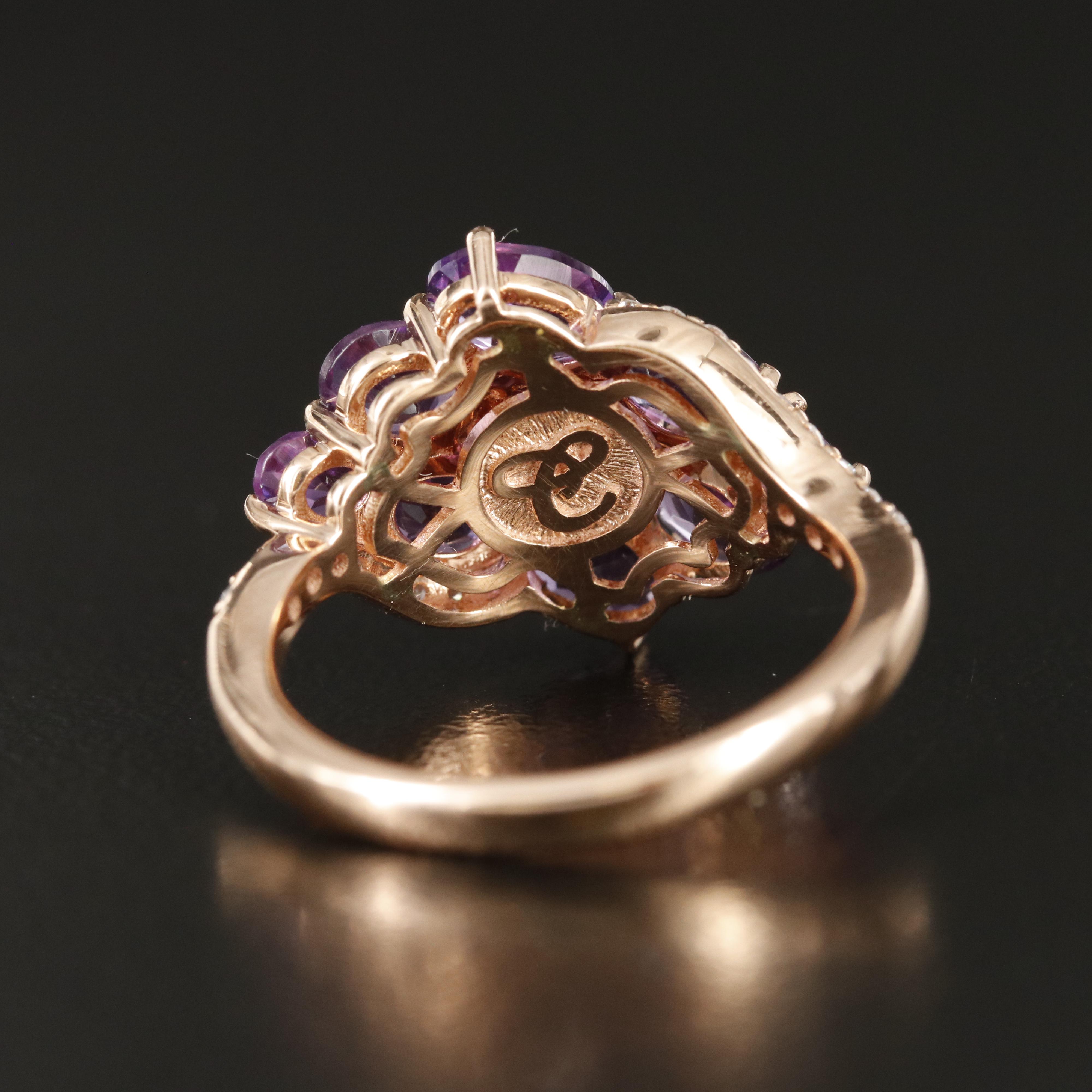 Chromia Jewelry 18K Amethyst and Diamond Ring