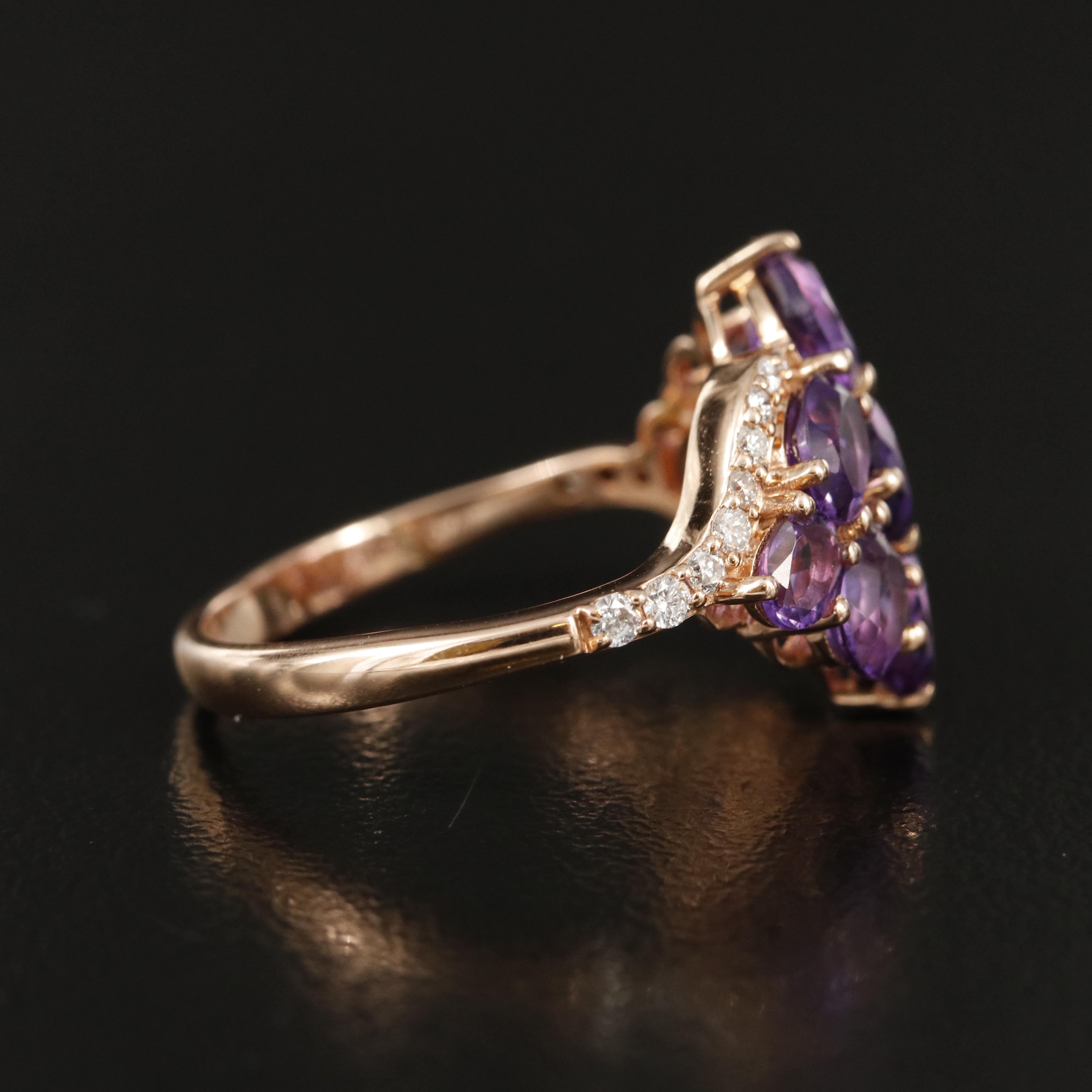 Chromia Jewelry 18K Amethyst and Diamond Ring