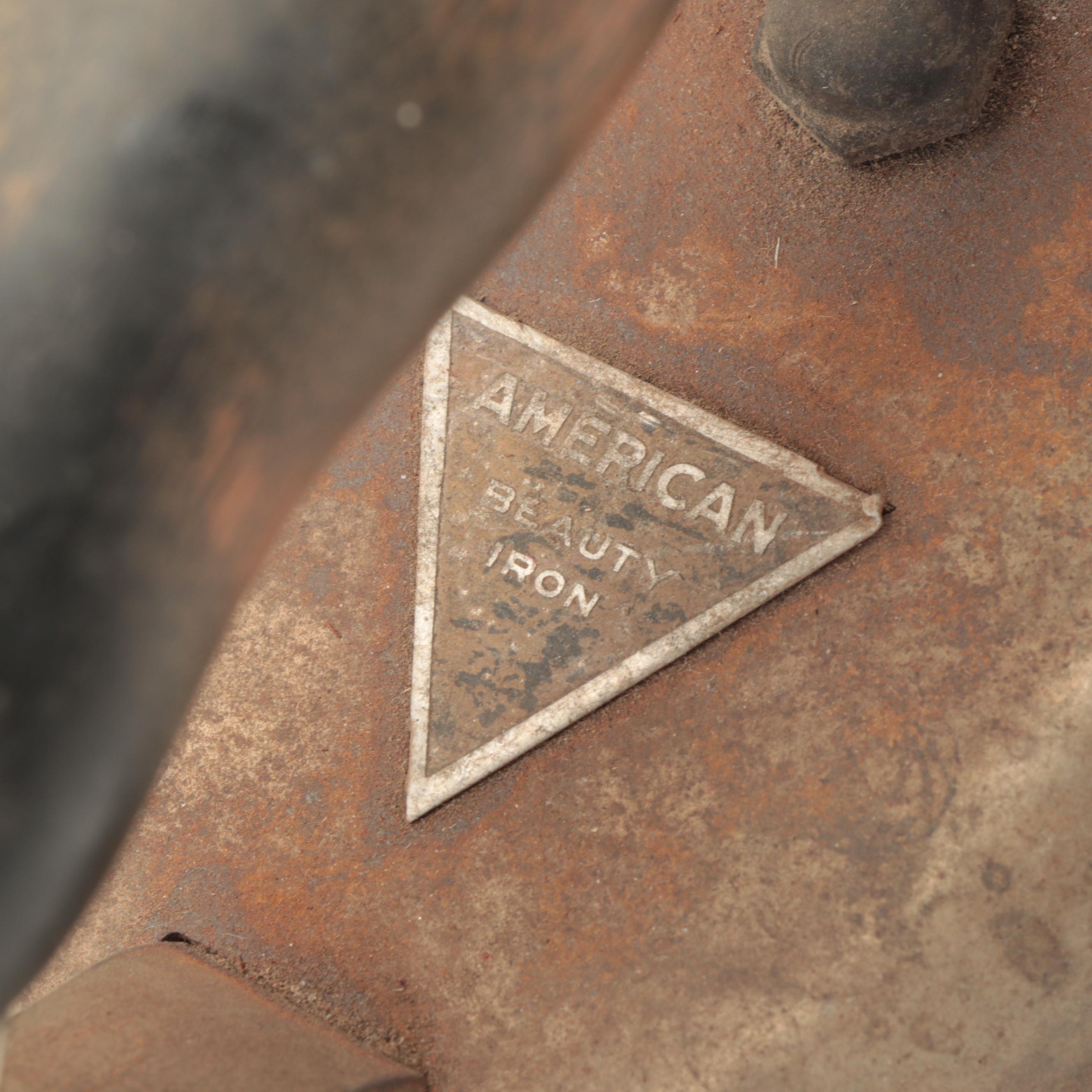 American Beauty Irons with Stands and Wood Handles, Early to Mid-20th C