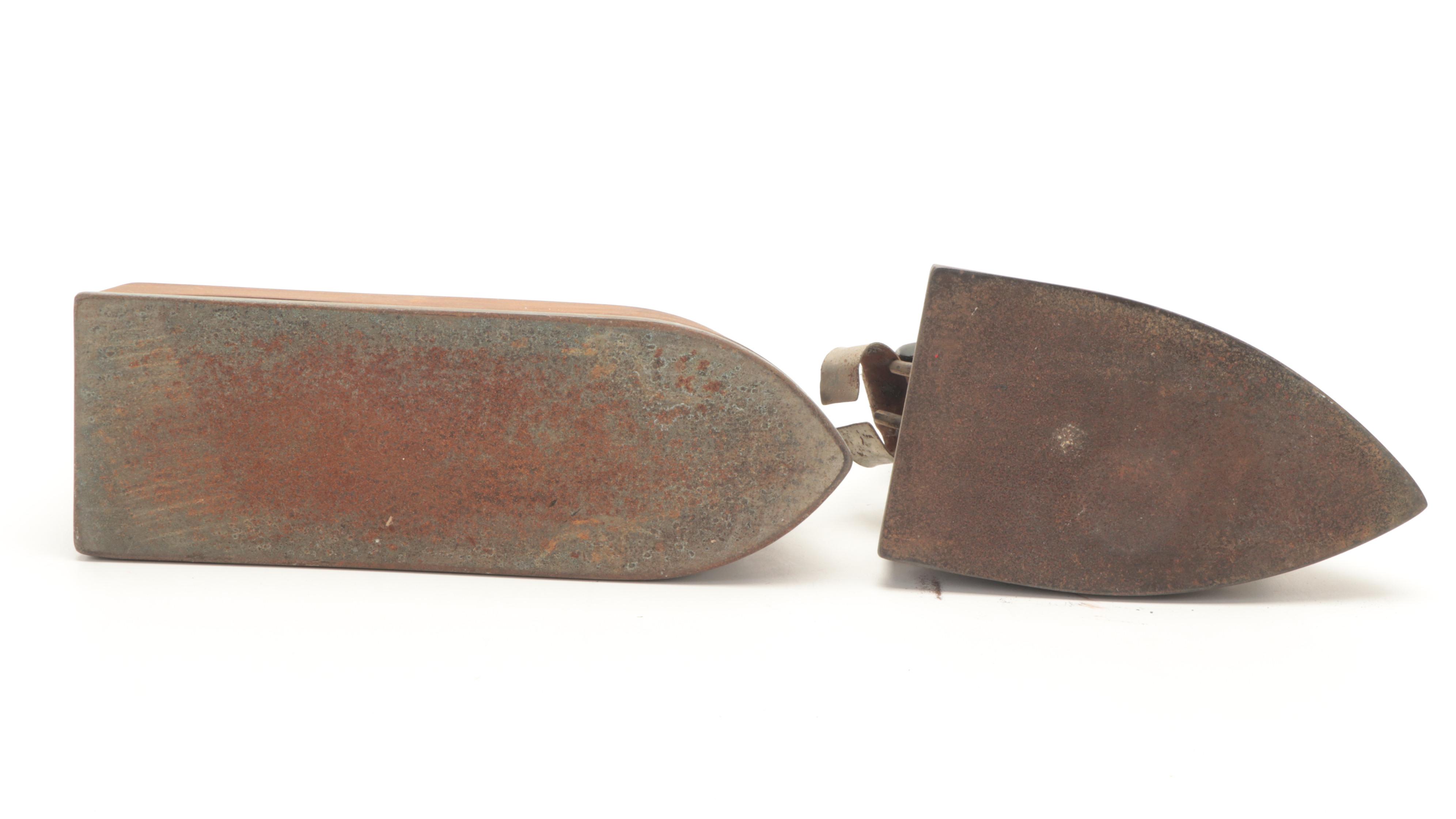 American Beauty Irons with Stands and Wood Handles, Early to Mid-20th C