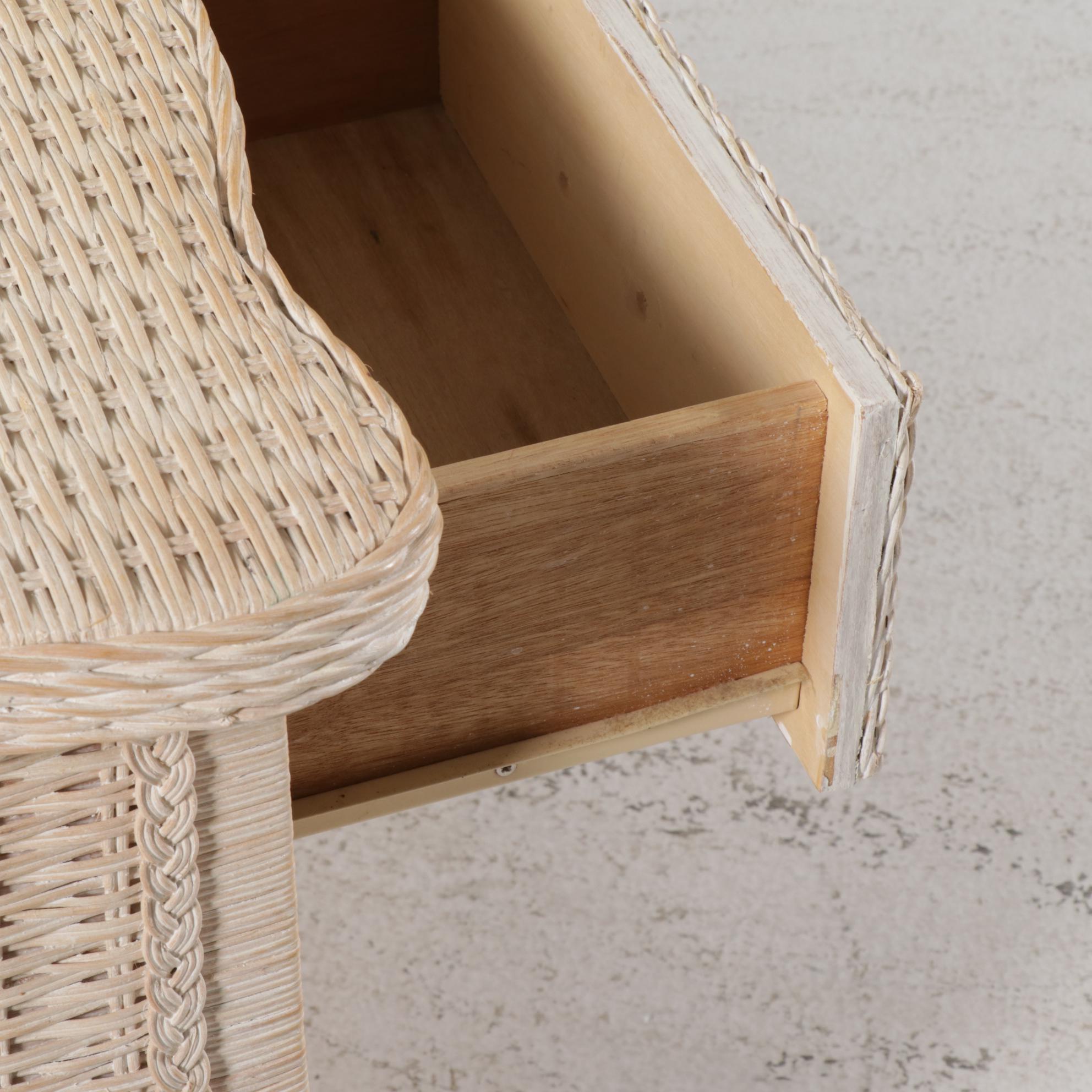 Pier 1 "Jamaica Collection" Wicker Over Wood Nightstands and Blanket Chest