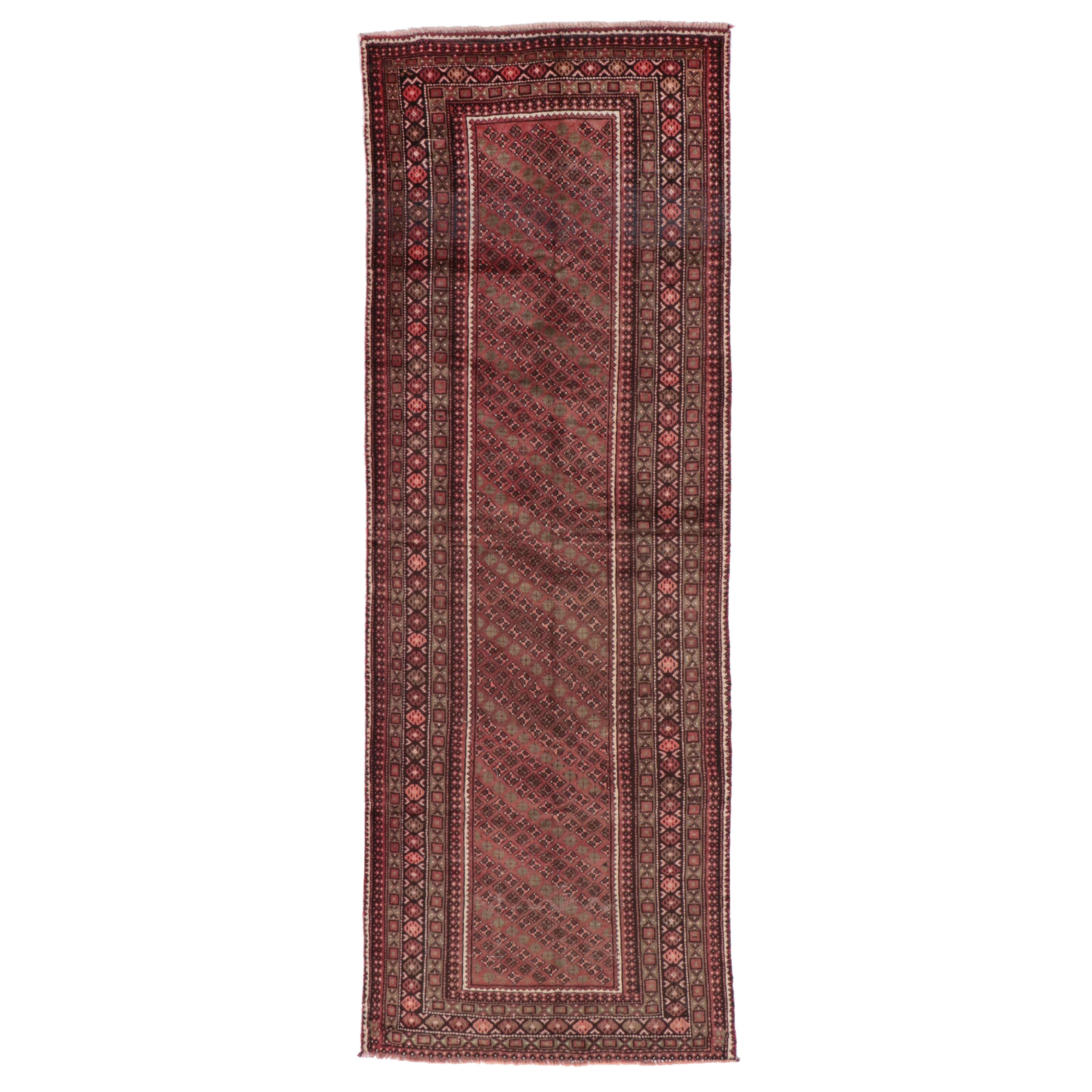 3'5 x 9'7 Hand-Knotted Persian Kurdish Long Rug