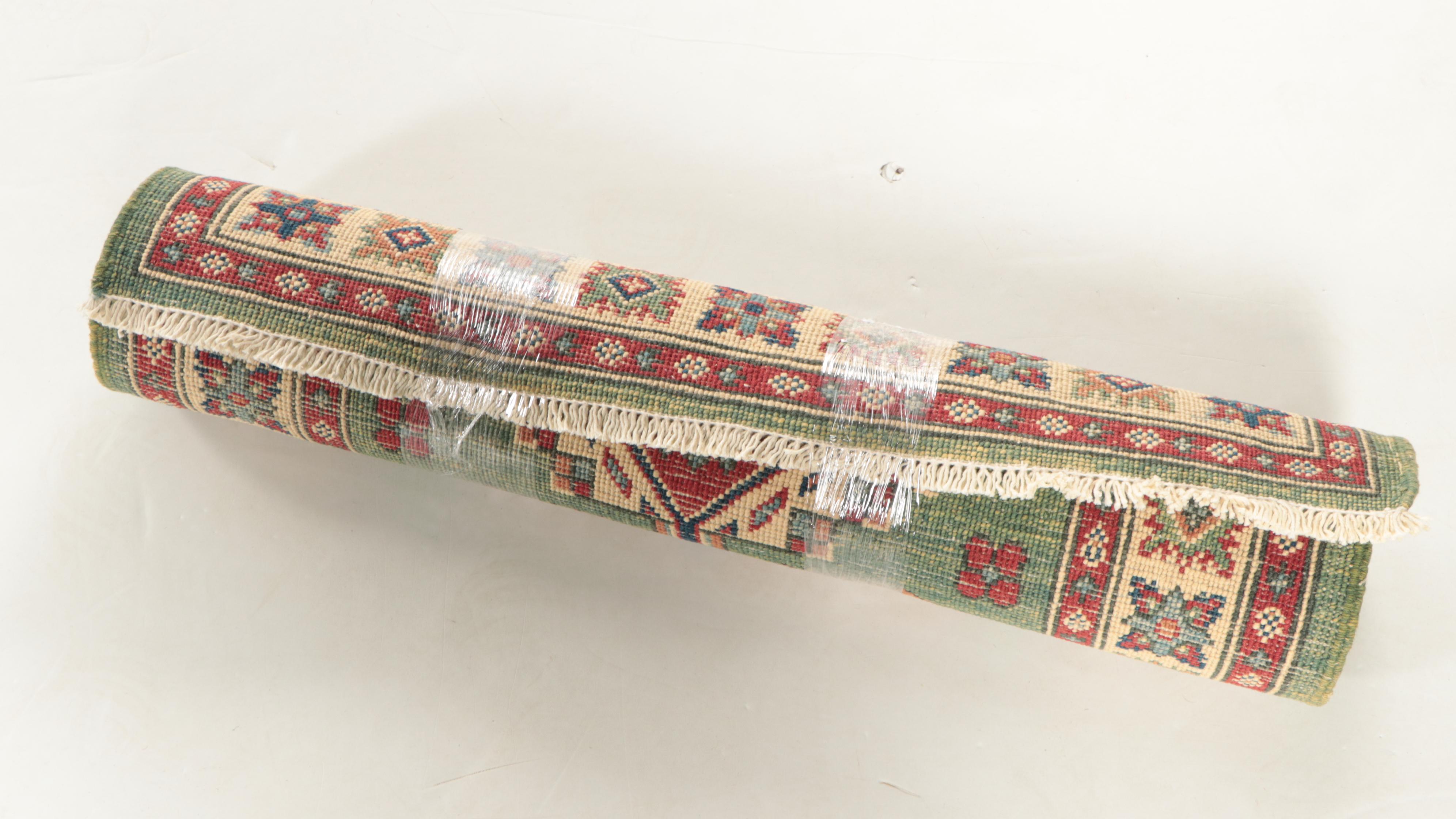 2'6 x 4'2 Hand-Knotted Pakistani Kazak Style Accent Rug