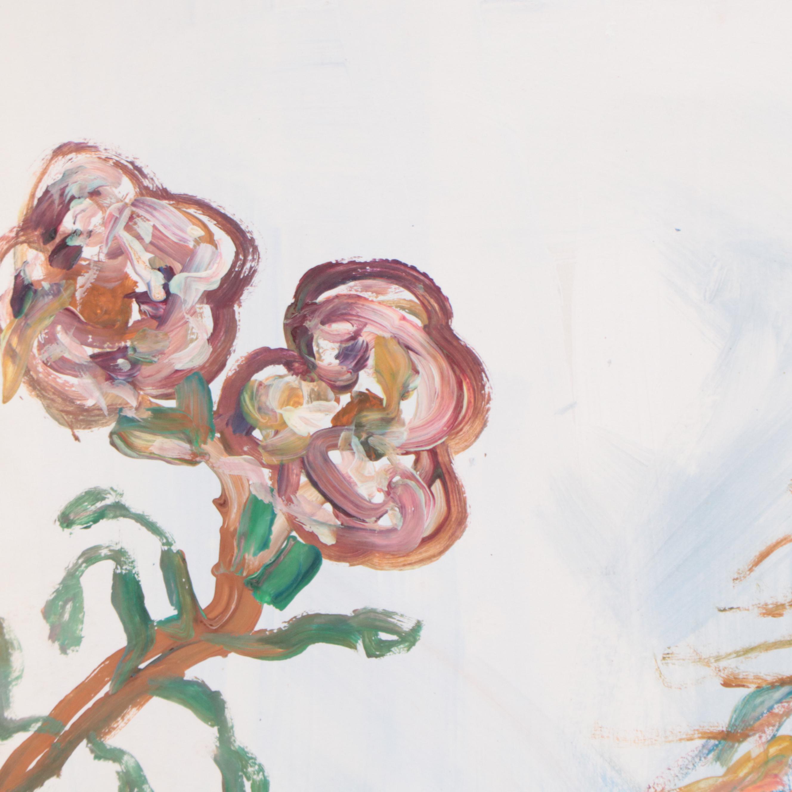 Robert Wright Folk Art Acrylic Painting of Bird