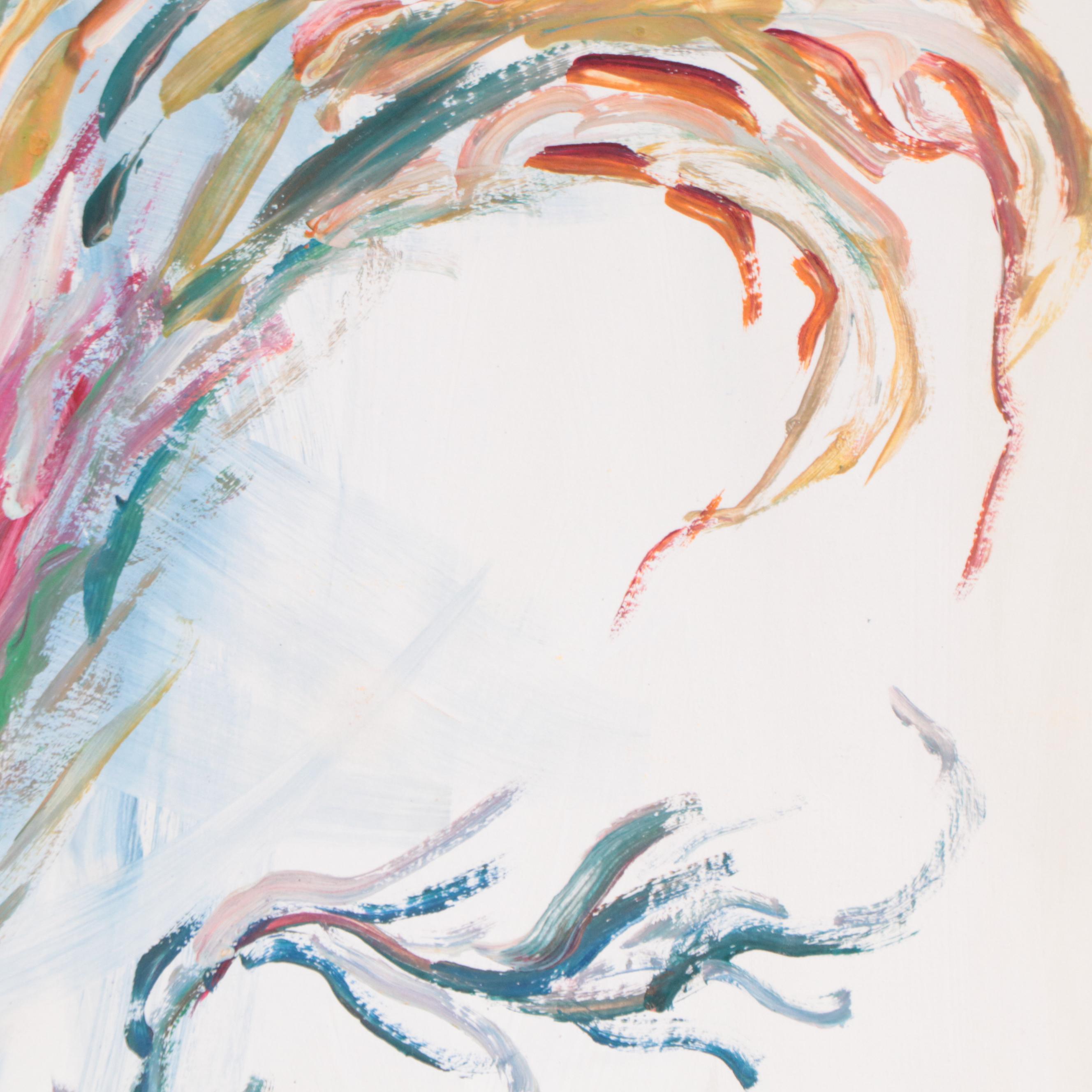 Robert Wright Folk Art Acrylic Painting of Bird