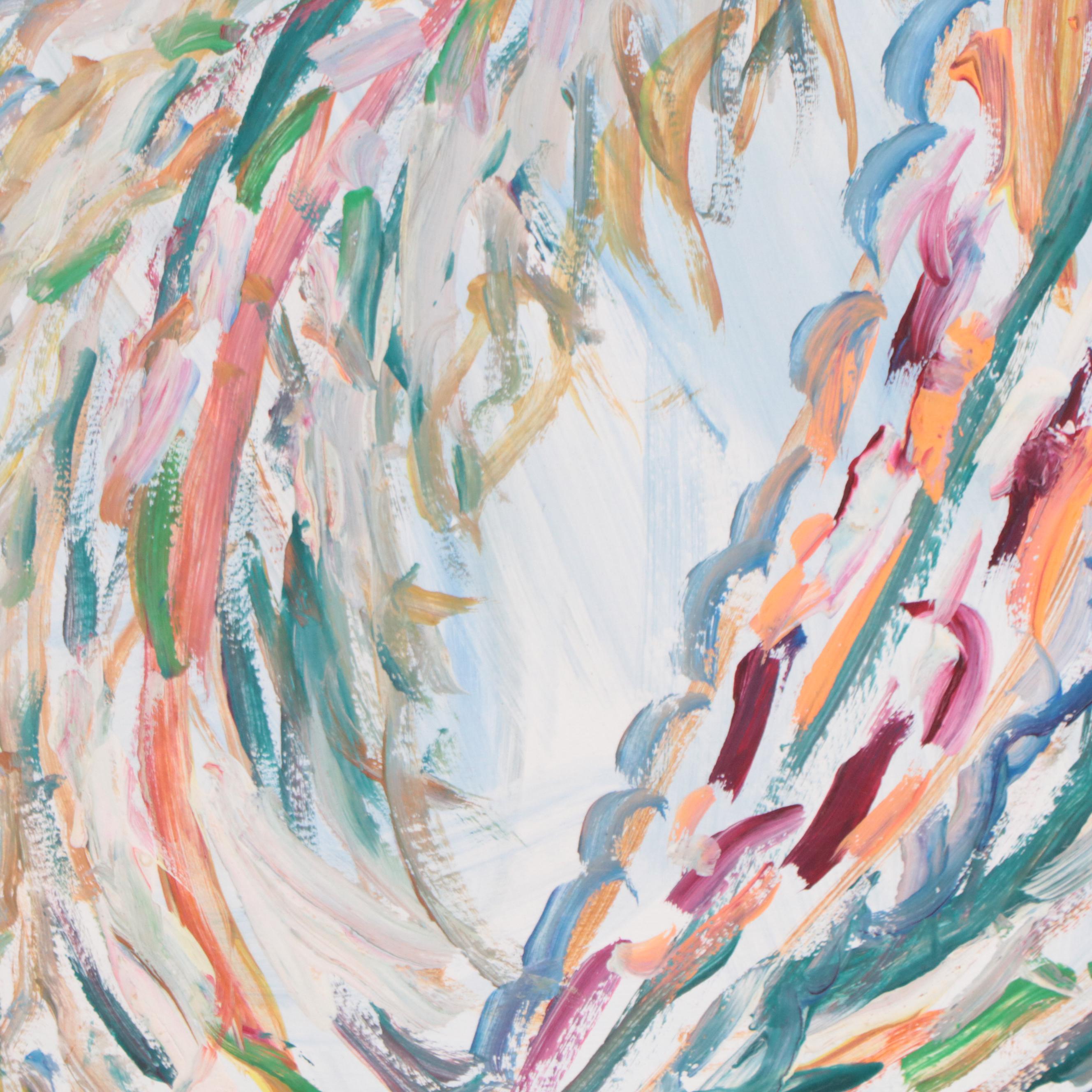 Robert Wright Folk Art Acrylic Painting of Bird