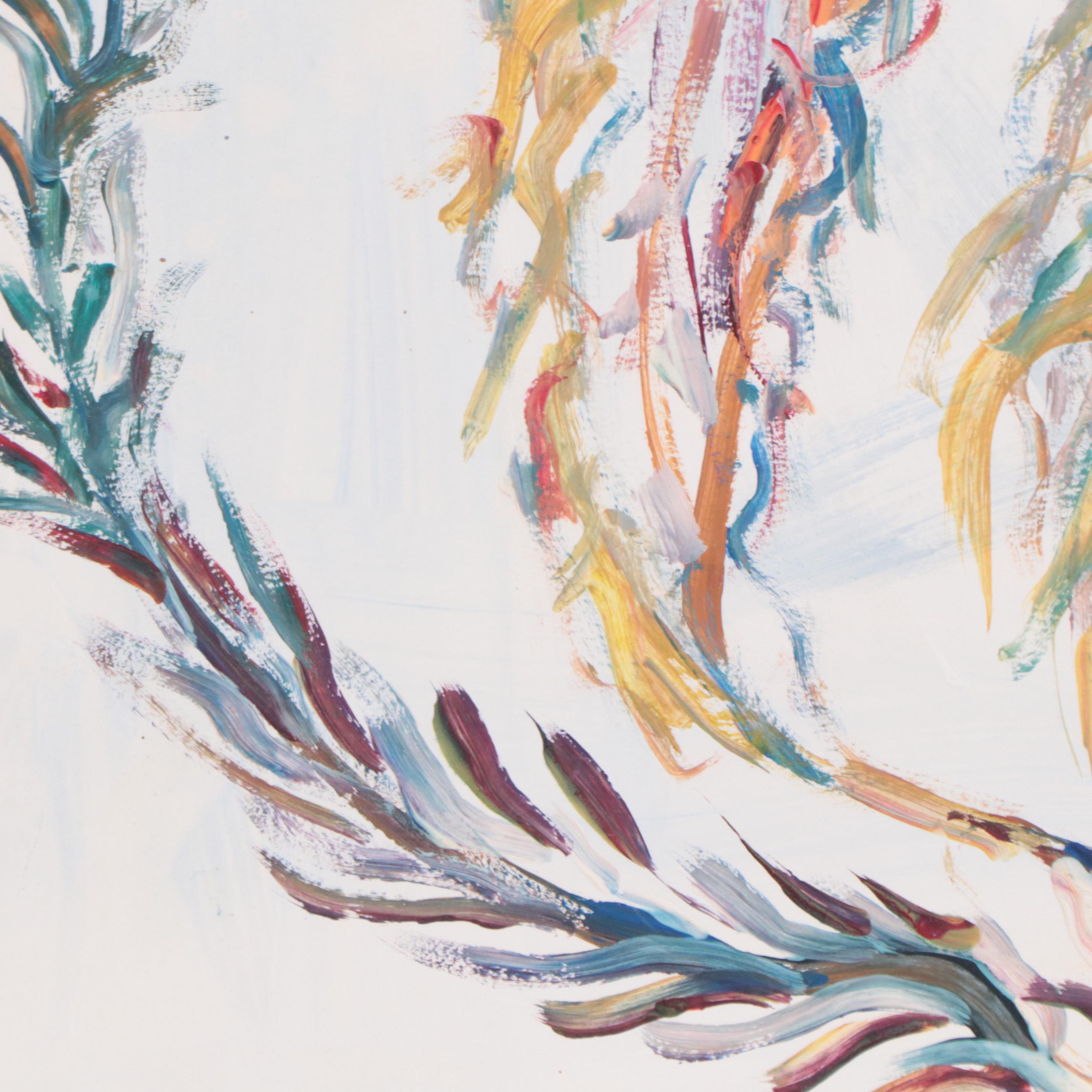 Robert Wright Folk Art Acrylic Painting of Bird