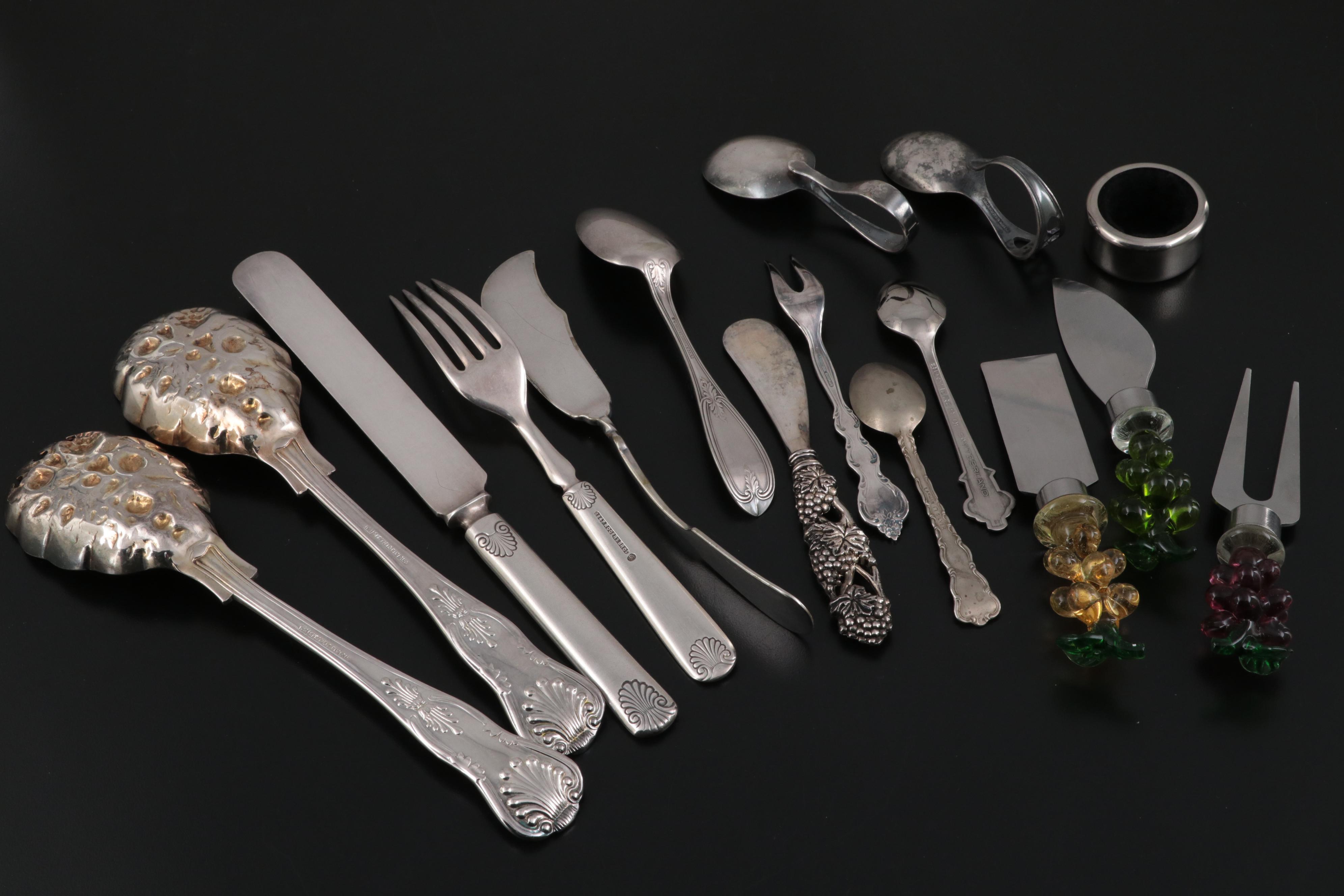 Alvin "Chateau Rose" Sterling Silver Flatware with Other Silver Utensils