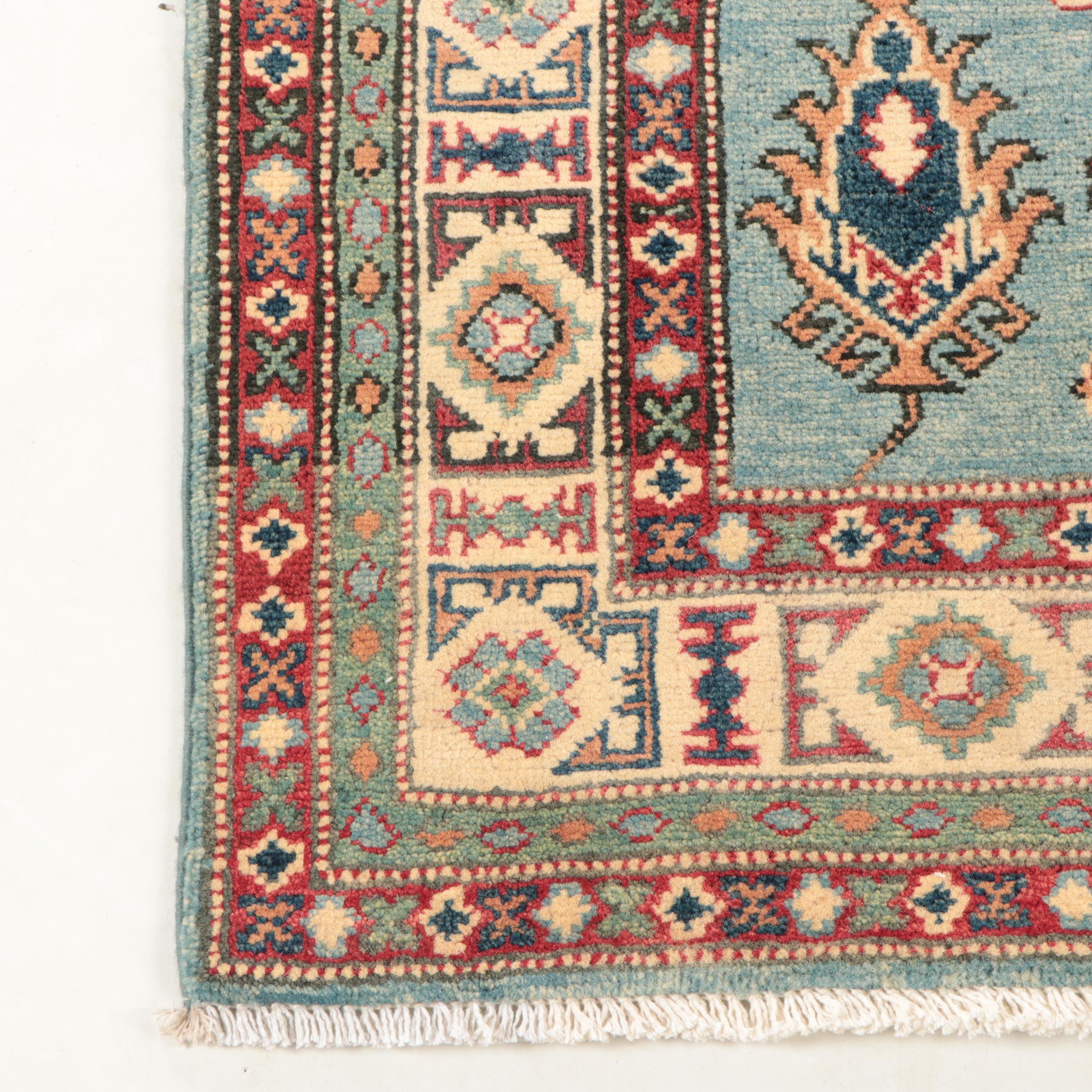 2'6 x 3'9 Hand-Knotted Pakistani Kazak Style Accent Rug
