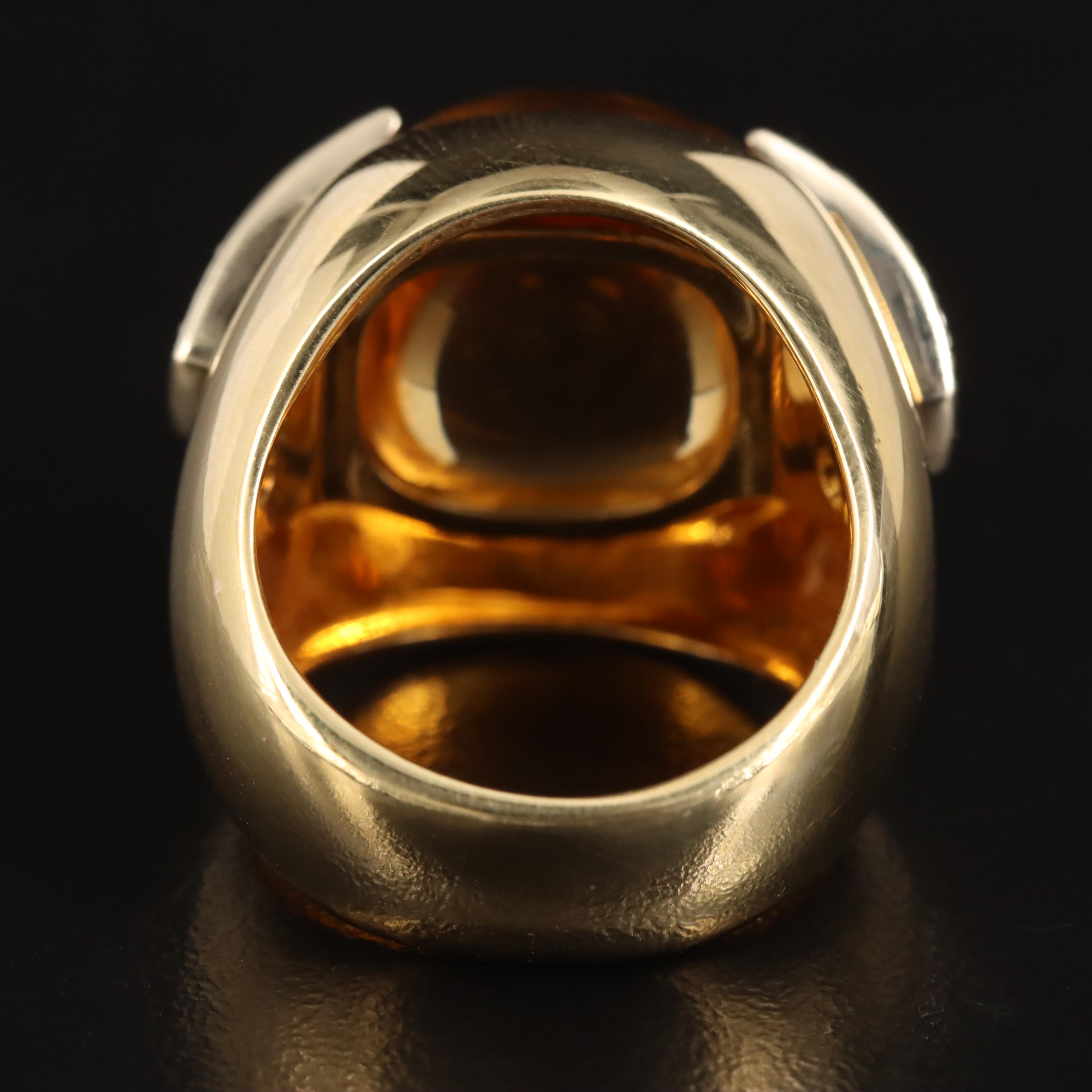 18K Citrine and Diamond Ring