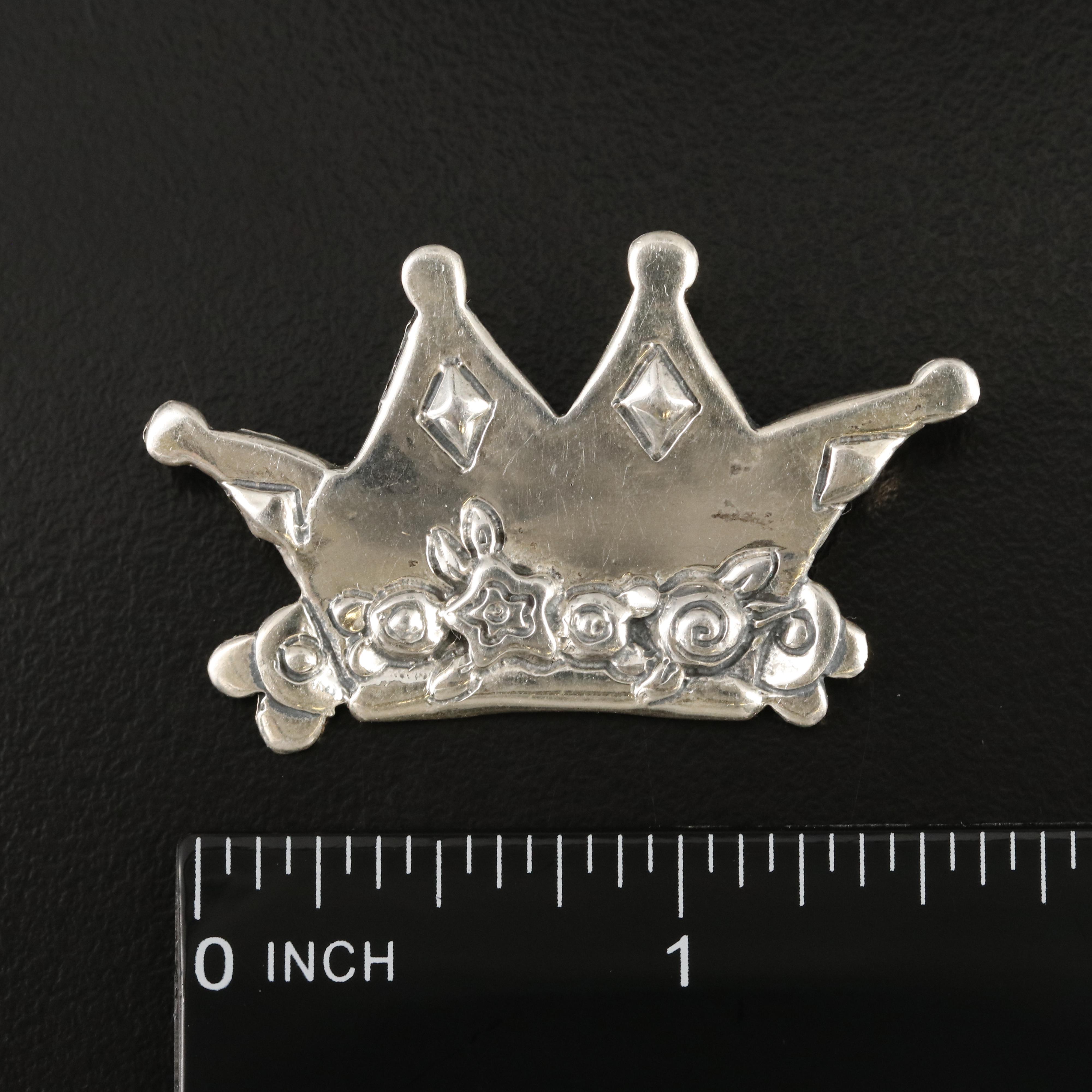 Mary Engelbreit Sterling Royal Crown Brooch