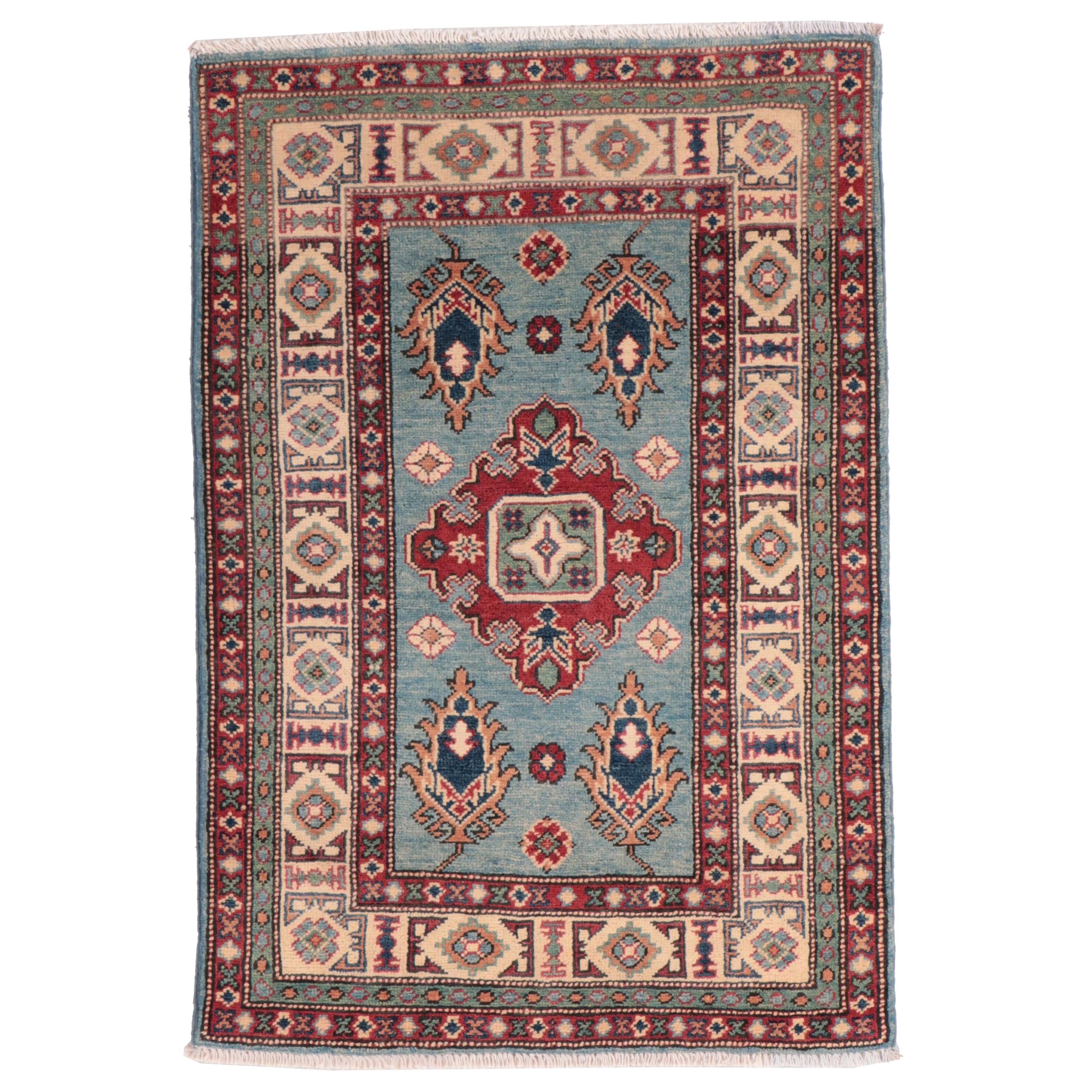 2'6 x 3'9 Hand-Knotted Pakistani Kazak Style Accent Rug