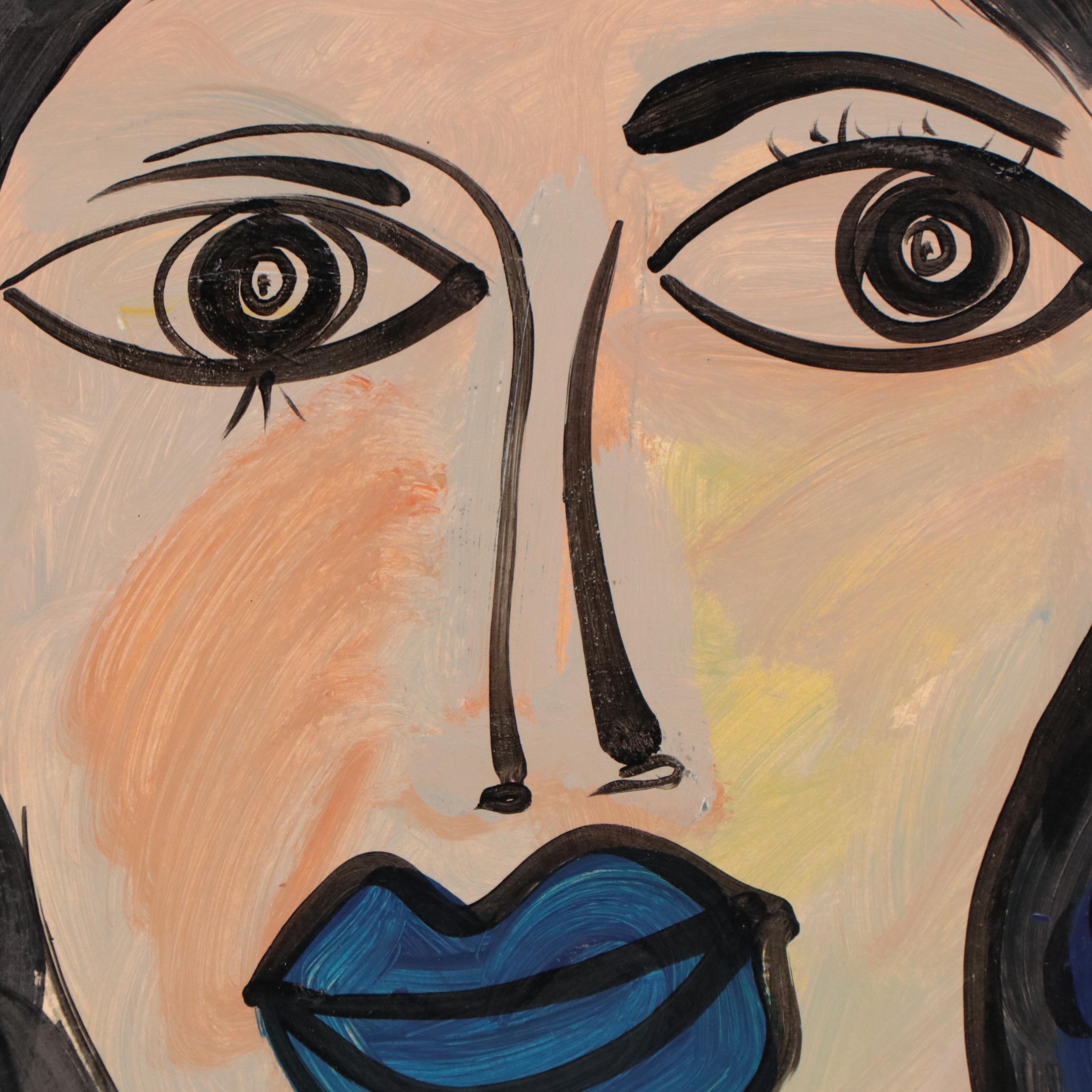 Peter Keil Abstract Portrait Acrylic Painting