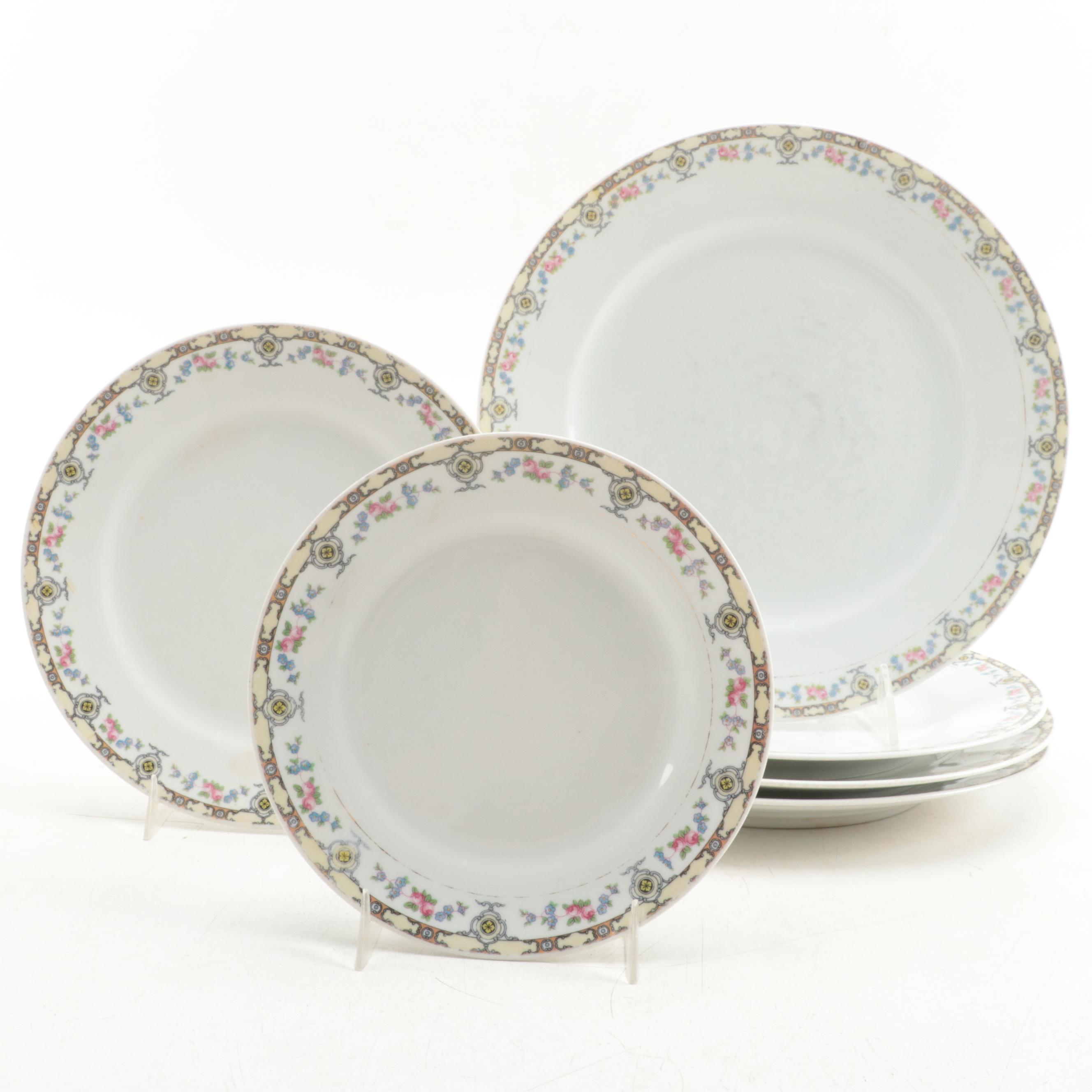 Noritake "Bellefonte" Porcelain Plates and Covered Serving Dish, 1920s