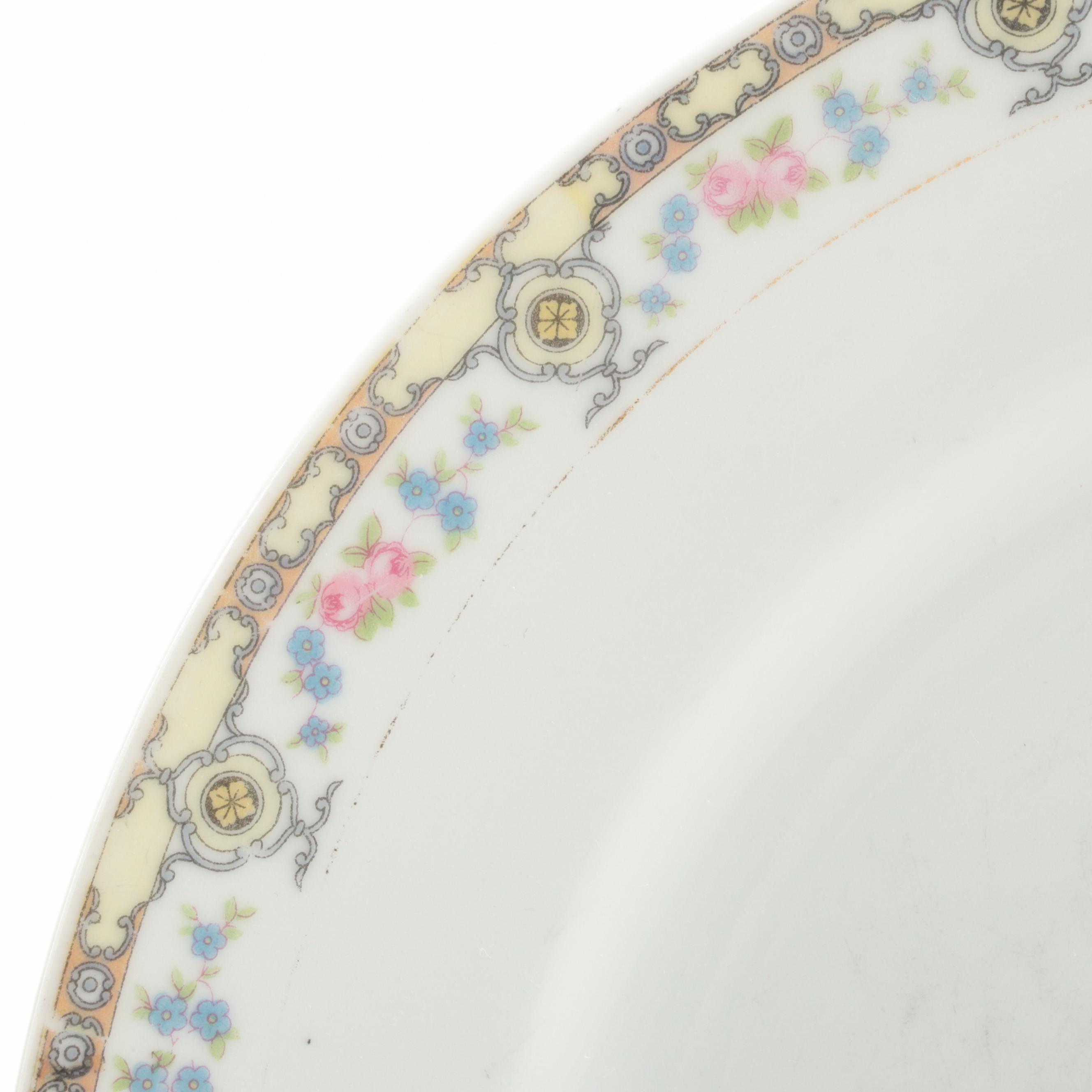 Noritake "Bellefonte" Porcelain Plates and Covered Serving Dish, 1920s